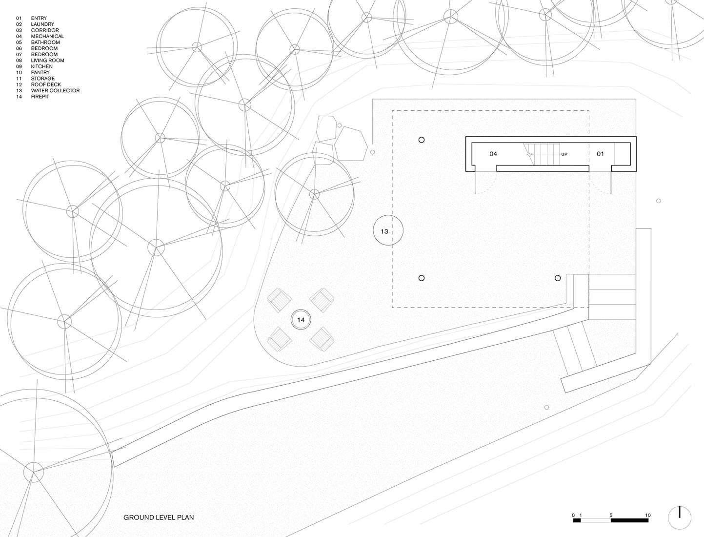 Plano de emplazamiento. Casa White Rock por Omar Gandhi Architects.