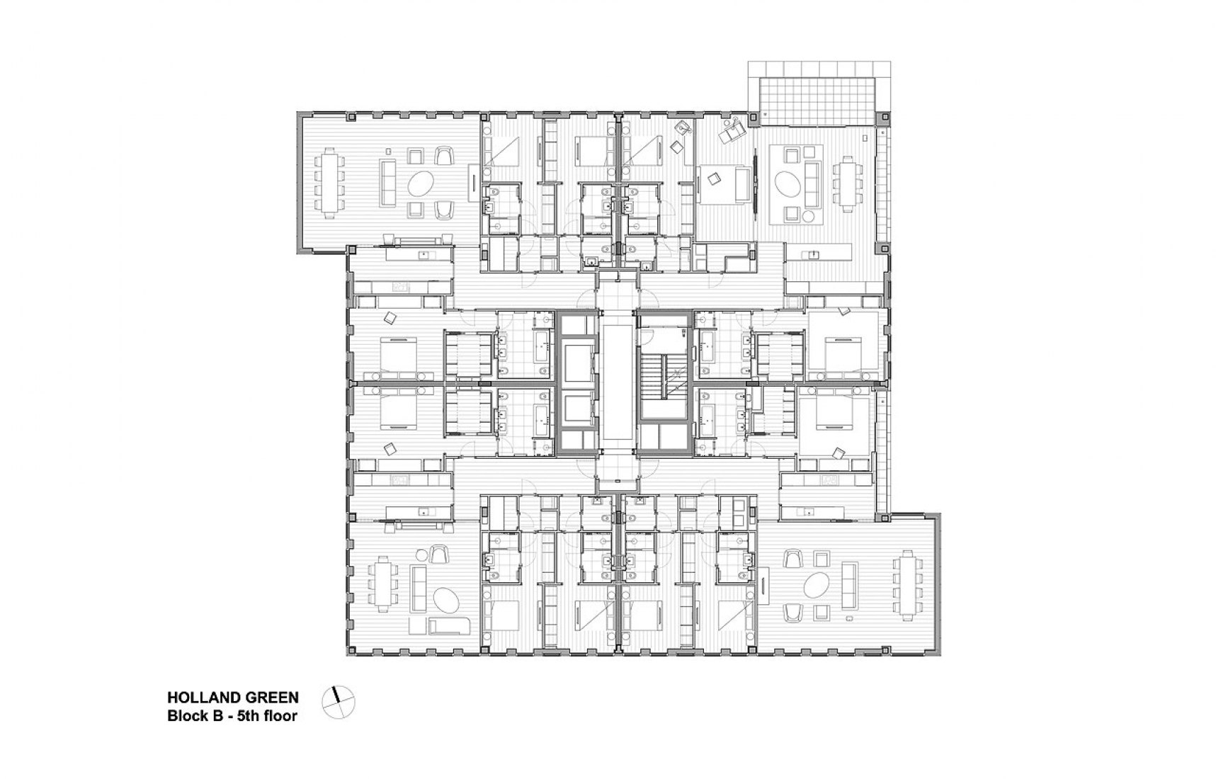 Apartamentos en planta baja. Viviendas del Instituto de la Commonwealth por OMA y Allies & Morrison.