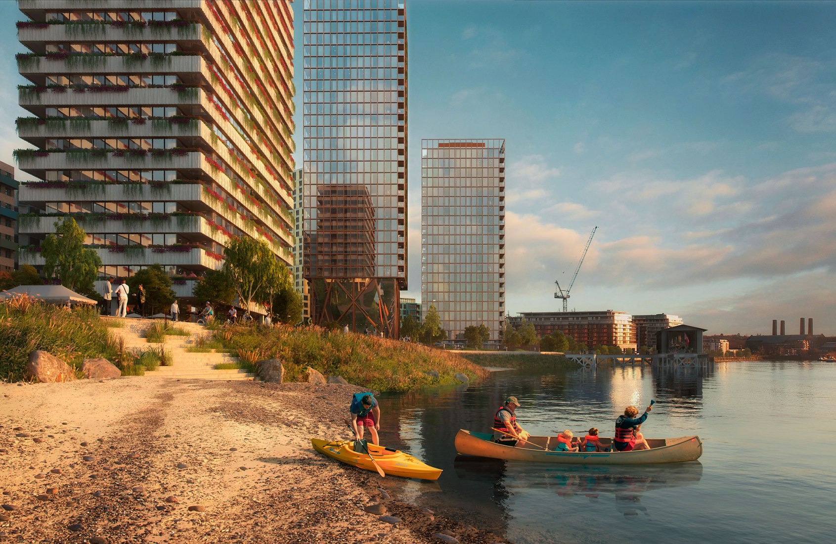Masterplan for Morden Wharf by OMA/Reiner De Graaf. Image by Pixelflakes, Courtesy of OMA