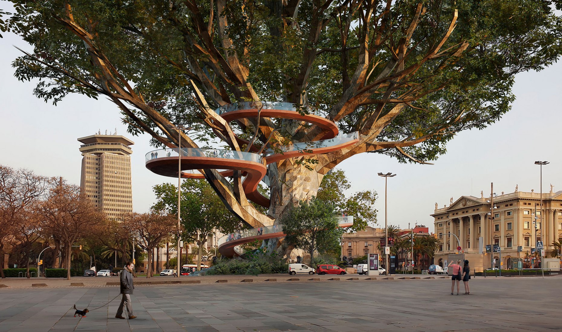 Colonial Tree, by ON-A for the augmented reality installation of the «Model. Barcelona Architecture Festival»