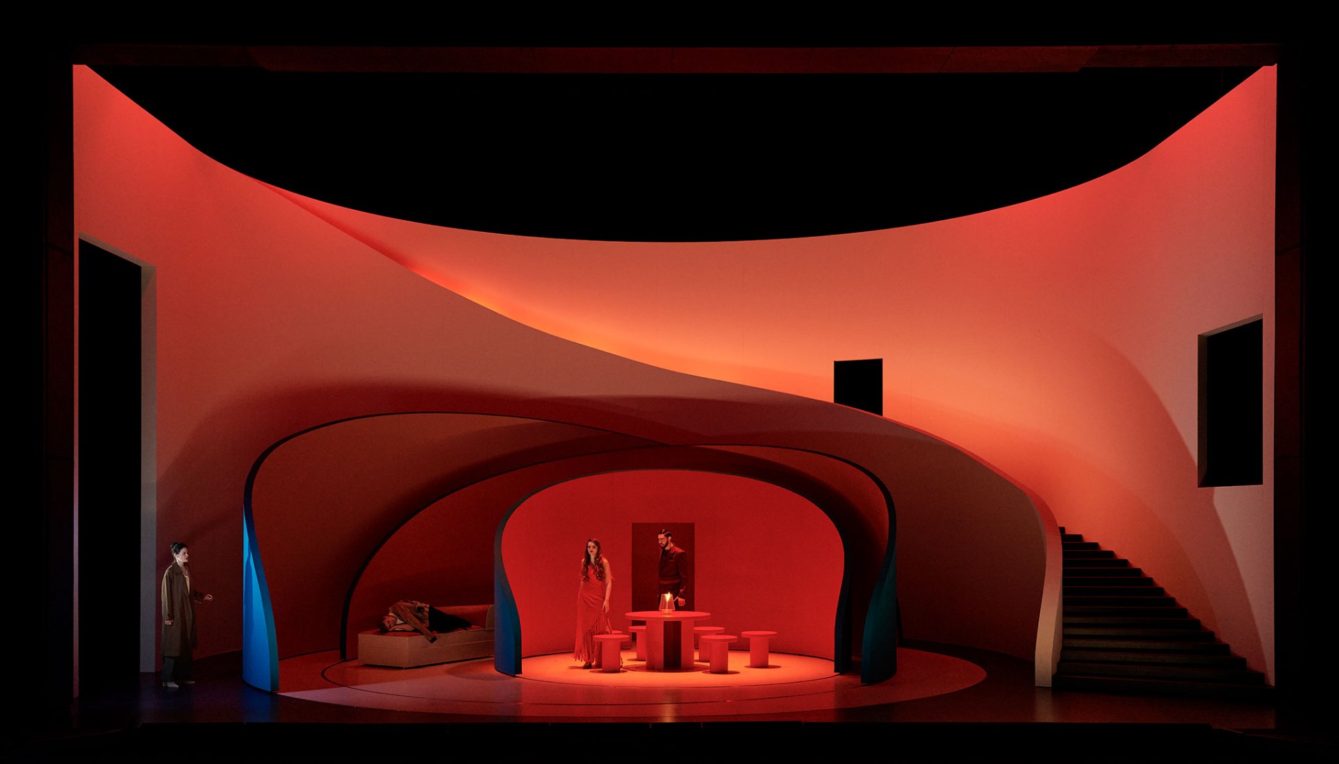 Set Design for Rigoletto in Basel by Pierre Yovanovitch. Photography by Matthias Baus