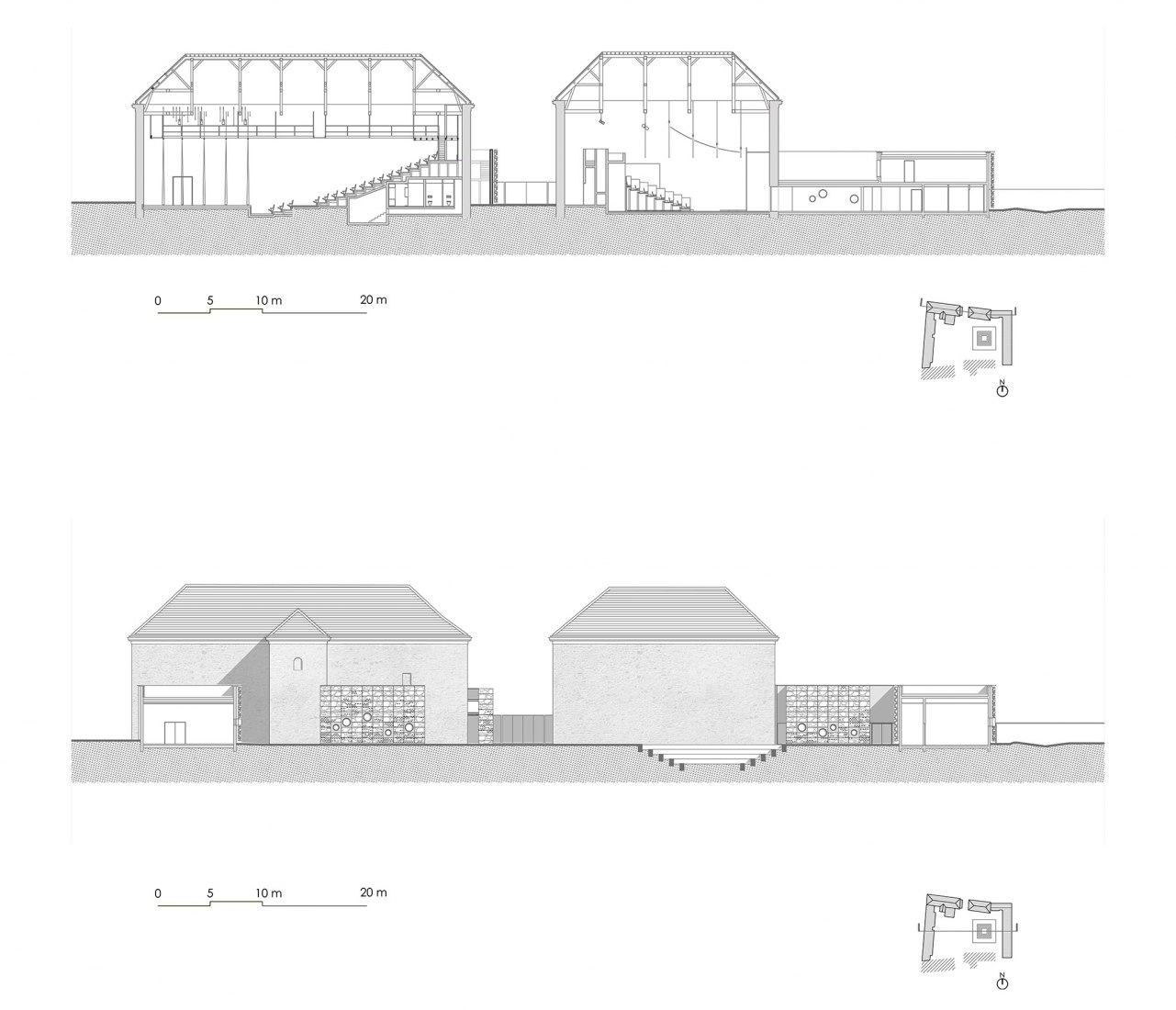 Sección. Centro cultural de Chessy por OPUS 5 Architectes.