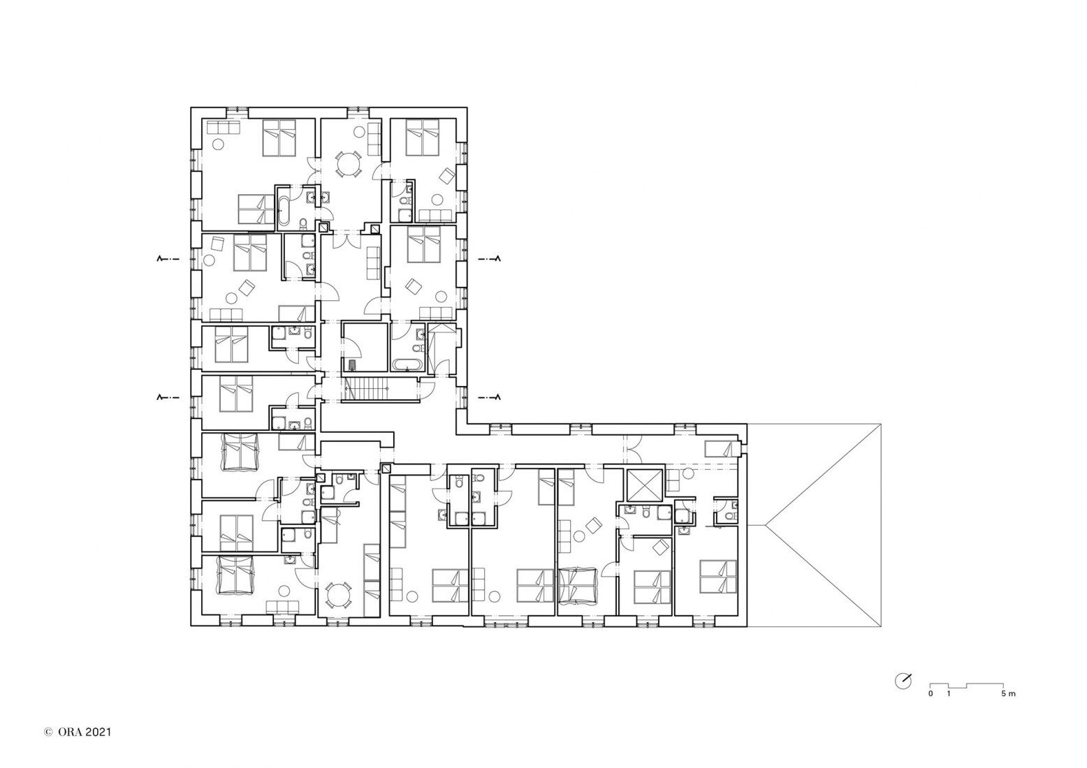First floor plan. Kocanda Kravsko by ORA