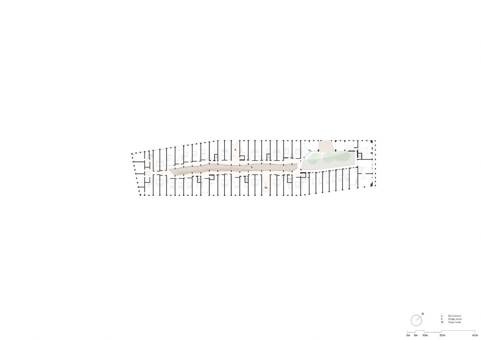 Plano de planta tipo. Jonas por Orange Architects. 