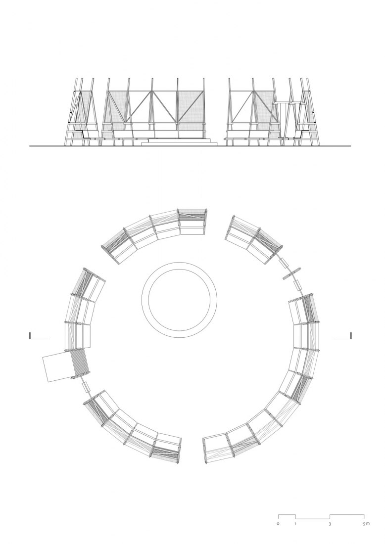 Elevation and floor plan. LuOgo by Orizzontale.