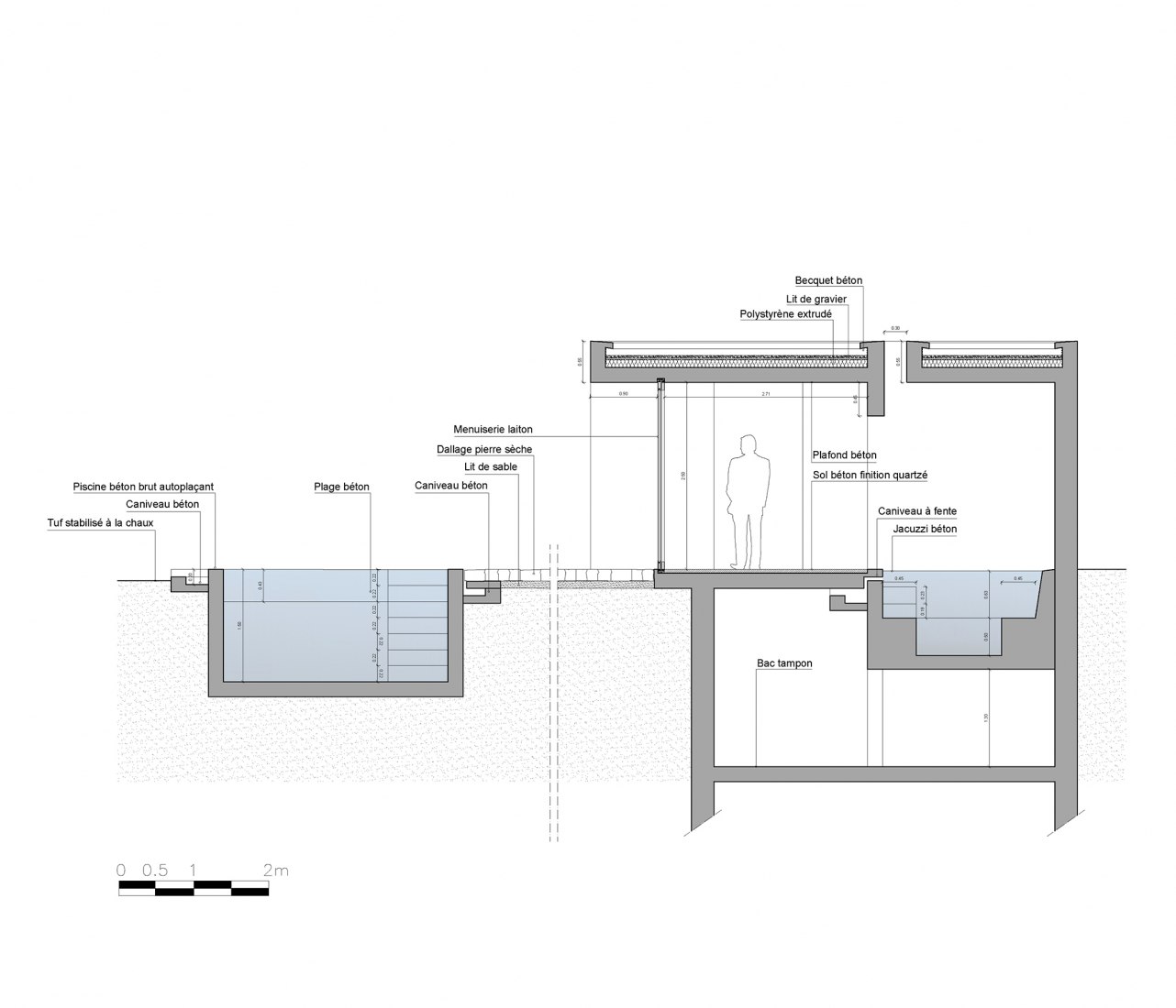 Sección constructiva. Vigna Maggiore por Orma architettura.