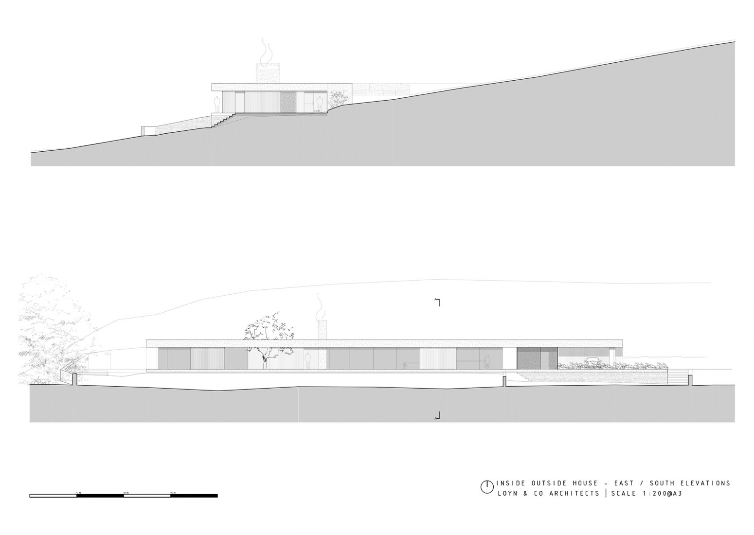 East/South elevations. Image © courtesy of Loyn + Co Architects.
