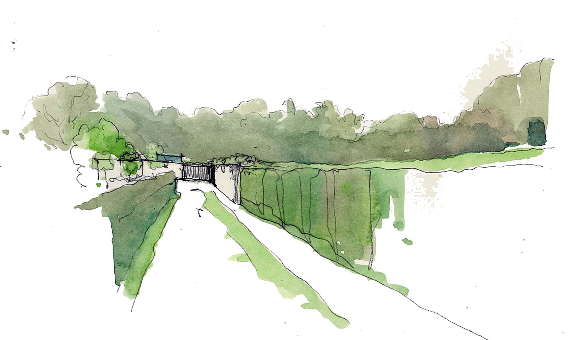 Coloured entrance perspective. Image © courtesy of Loyn + Co Architects.