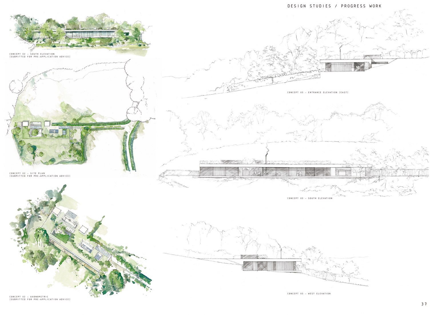 Concept development site plans and elevations. Image © courtesy of Loyn + Co Architects.