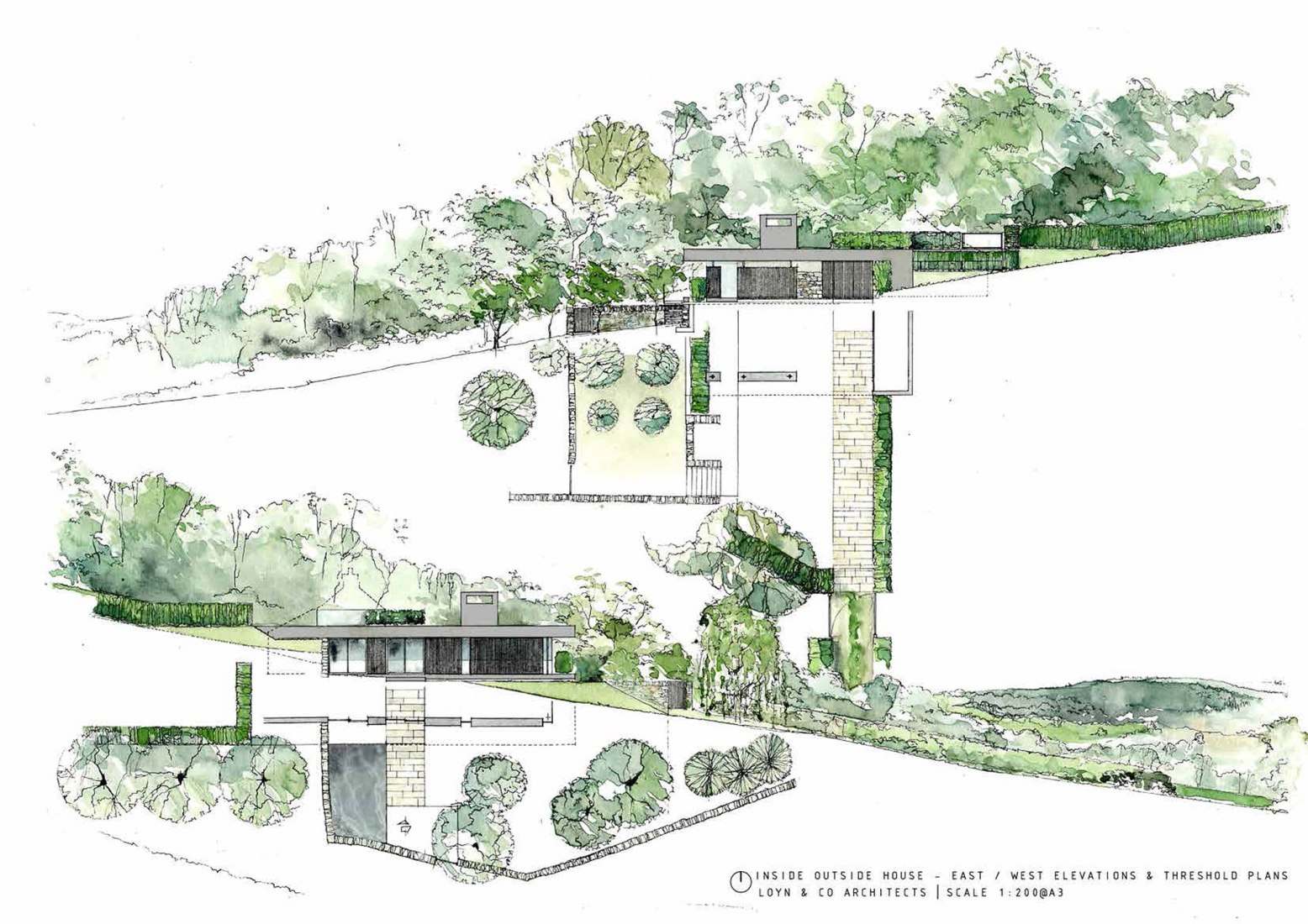 East and West elevations. Image © courtesy of Loyn + Co Architects.