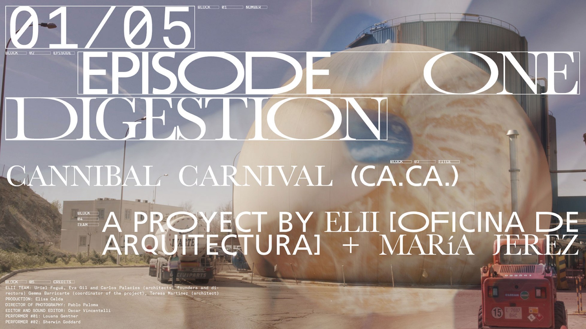 Cartel de «DIGESTION - Ca.Ca, (Cannibal Carnival)», cortometraje por Elii (Uriel Fogué, Carlos Palacios, Eva Gil) + María Jerez para FOODSCAPES.
