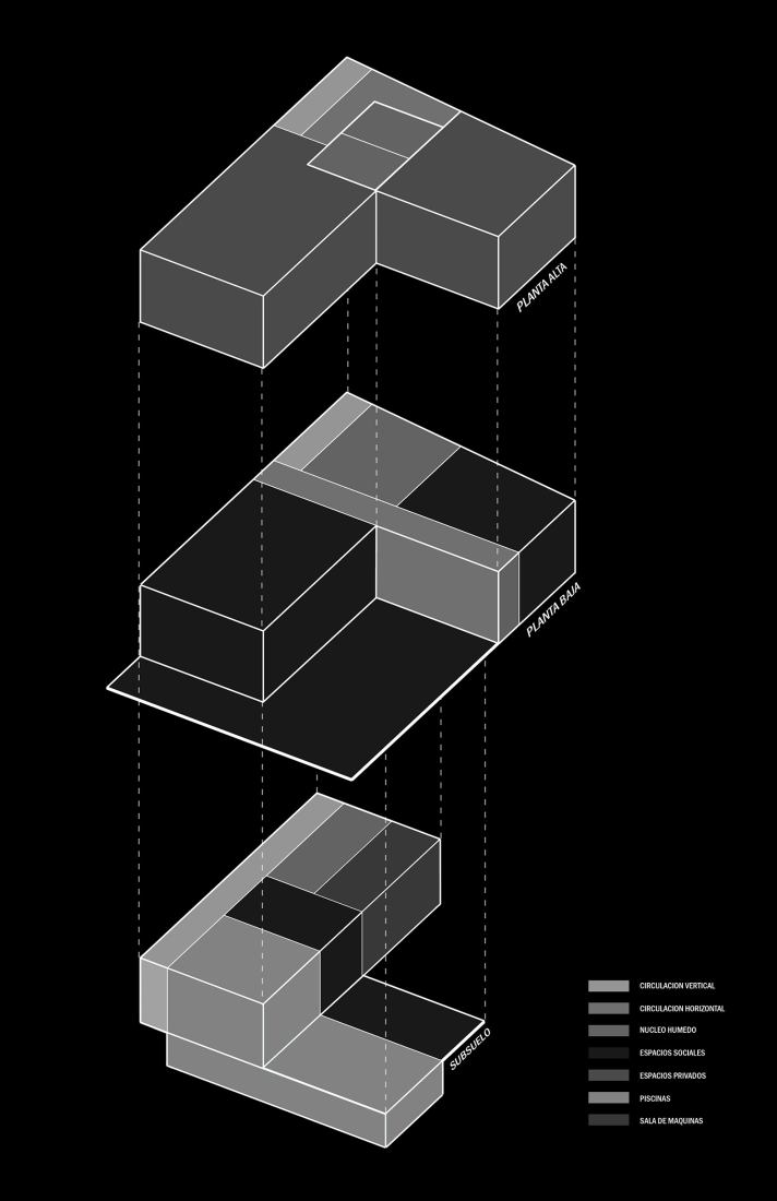 Diagrama programa. Casa Solar por Pablo Senmartin Arquitectos. 