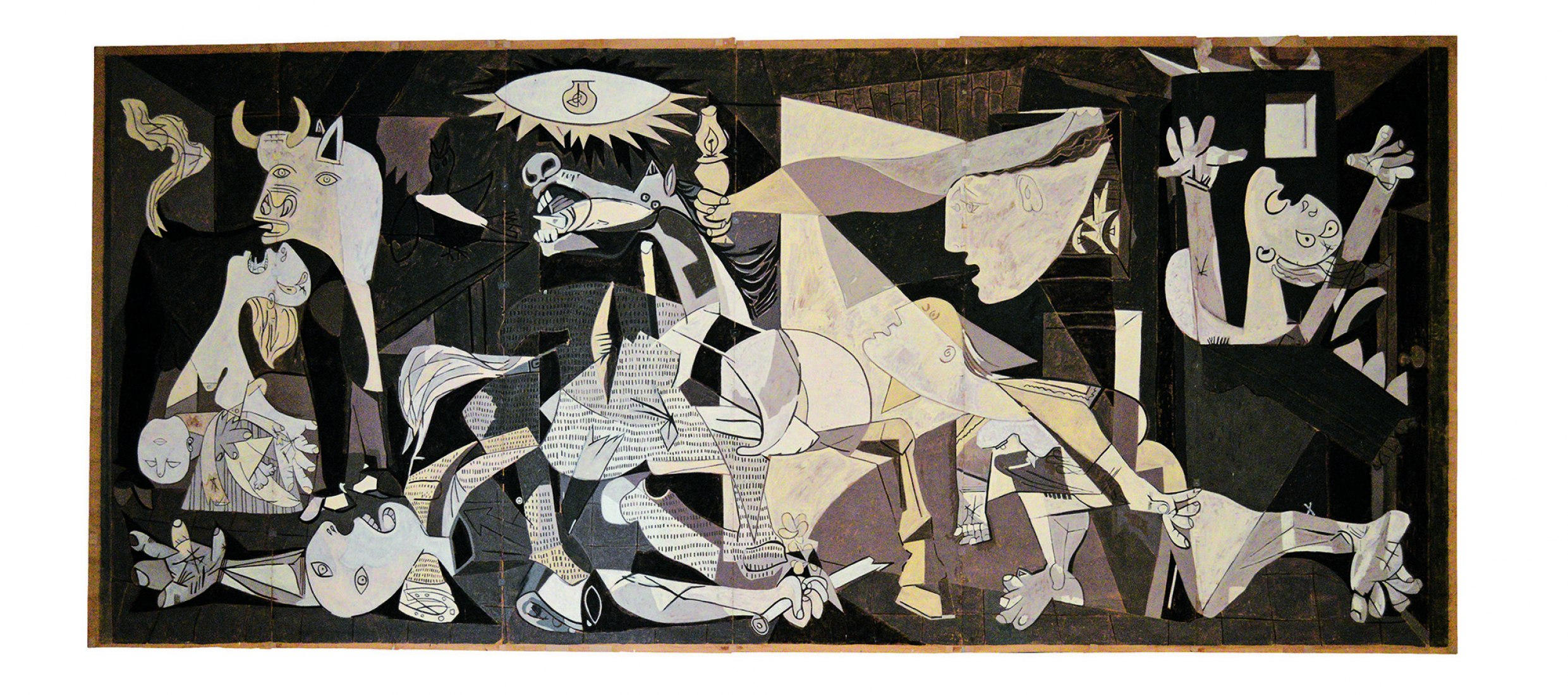Pablo Picasso, Guernica, Caricatura para el tapiz Guernica, realizada en 1955 por Jacqueline de la Baume-Durrbach y Rene Durrbach a pedido de Pablo Picasso, después de su pintura Guernica (1937) © Succession Picasso 2019 © Sébastien Gokalp