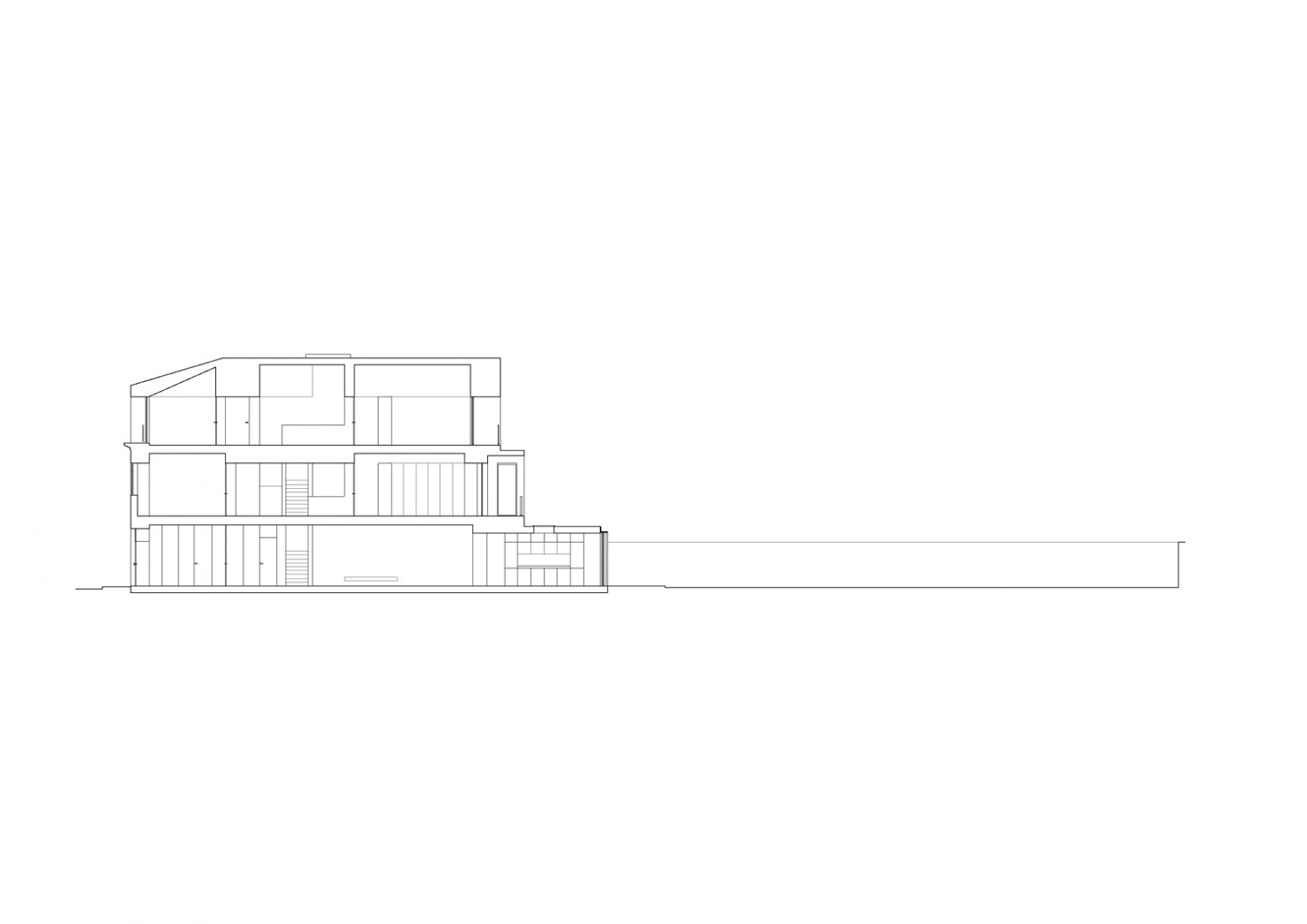 Section. Boavista House by Pablo Pita Architects.