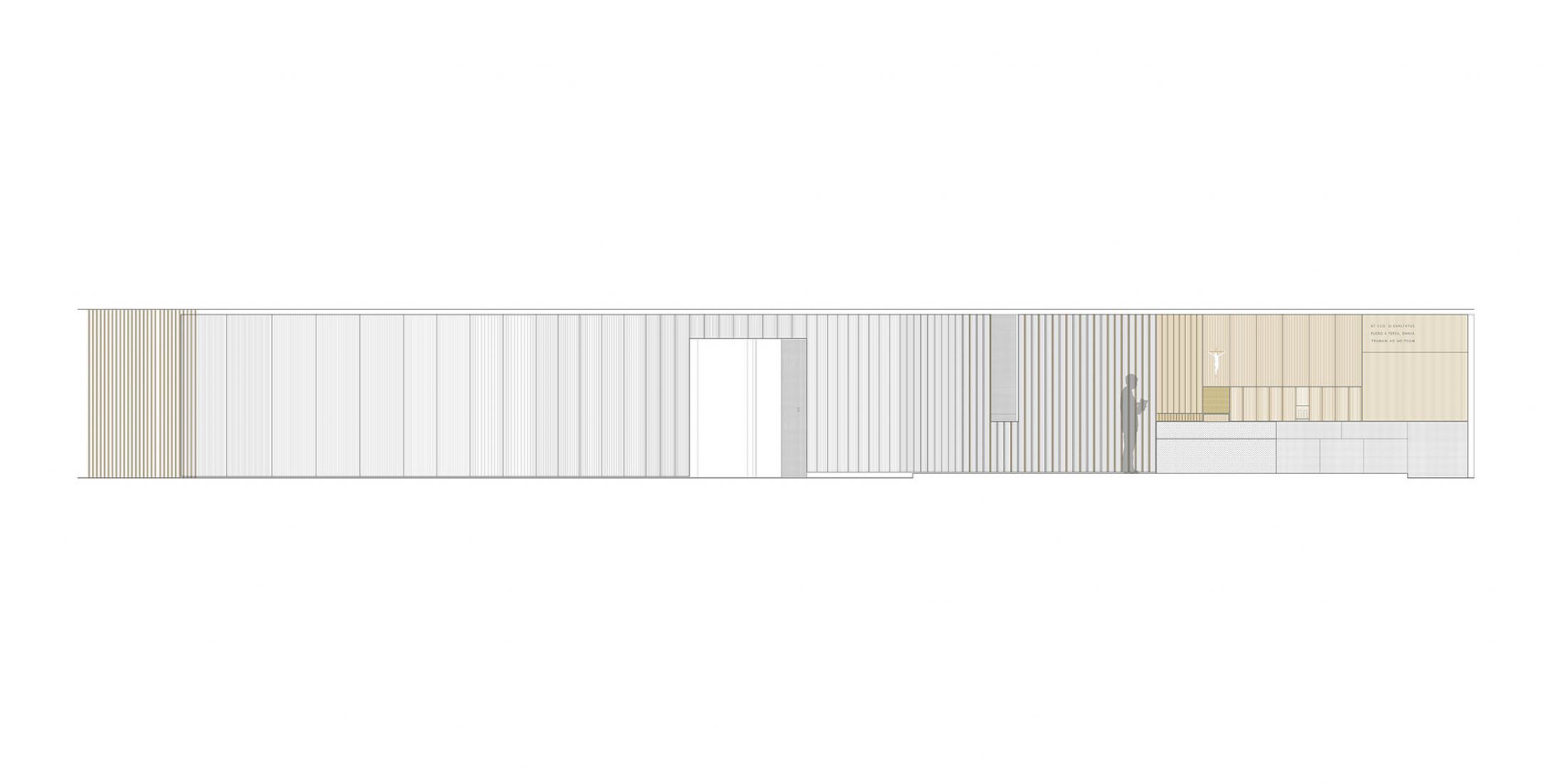 Elevation. Oratory of the new IESE Building by padilla nicás arquitectos.