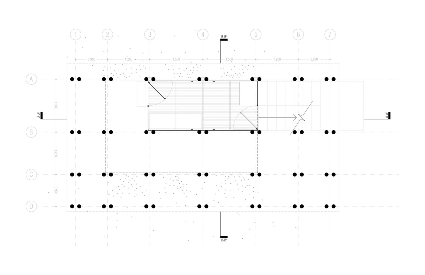 Ground floor plan. Urban Apiary by Palafito Arquitectura.