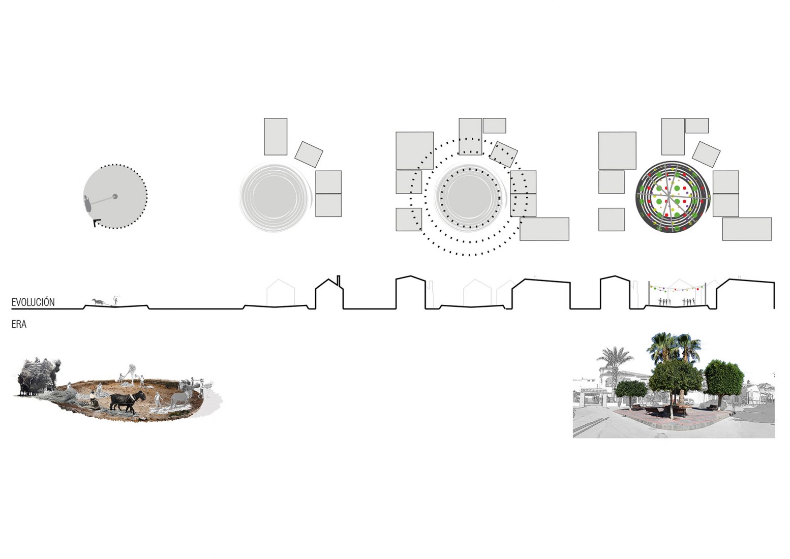Diagrama. Vivienda en torno a una «era» por Palera arquitectos.