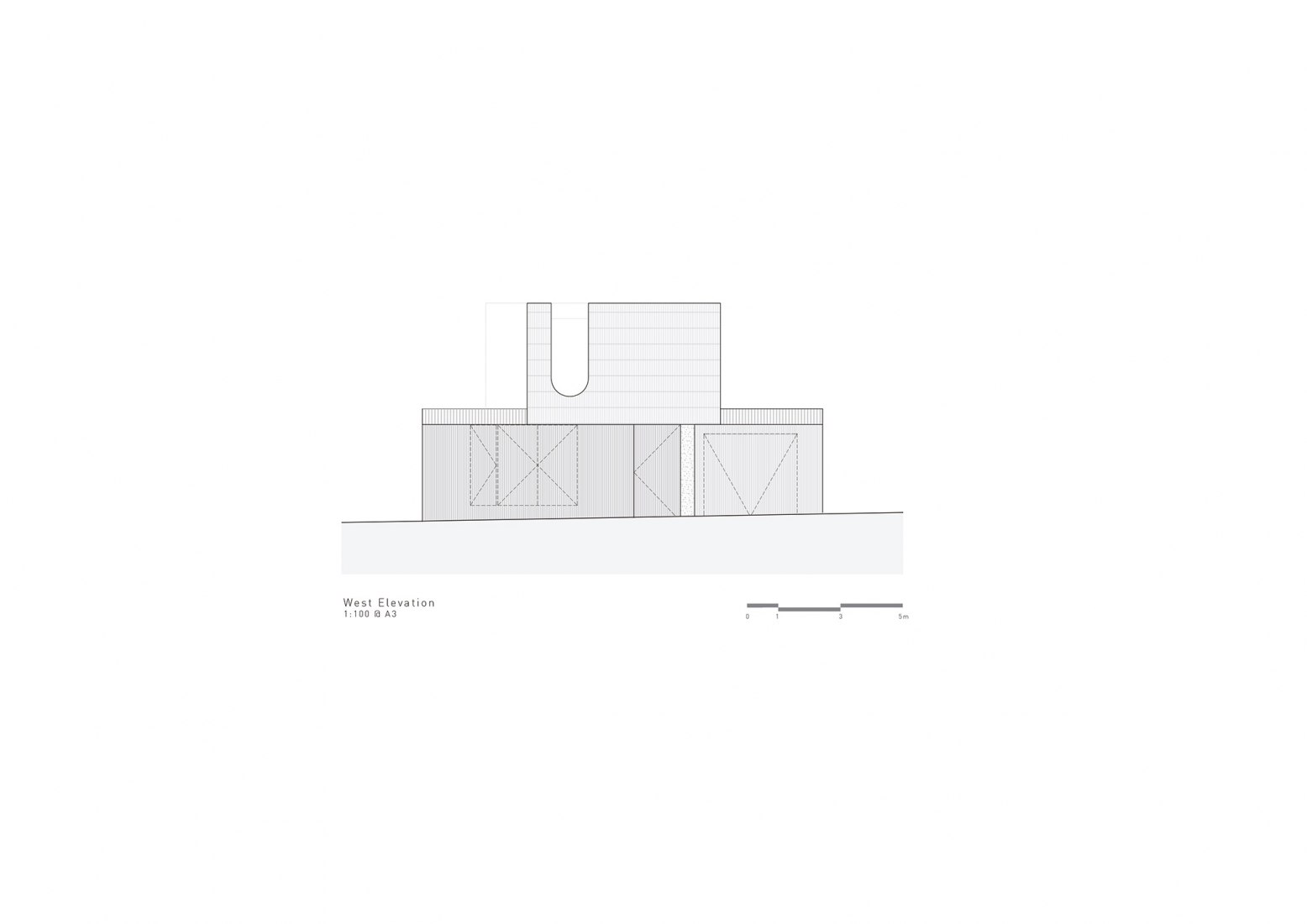 West elevation. Glen Iris House by Pandolfini Architects.