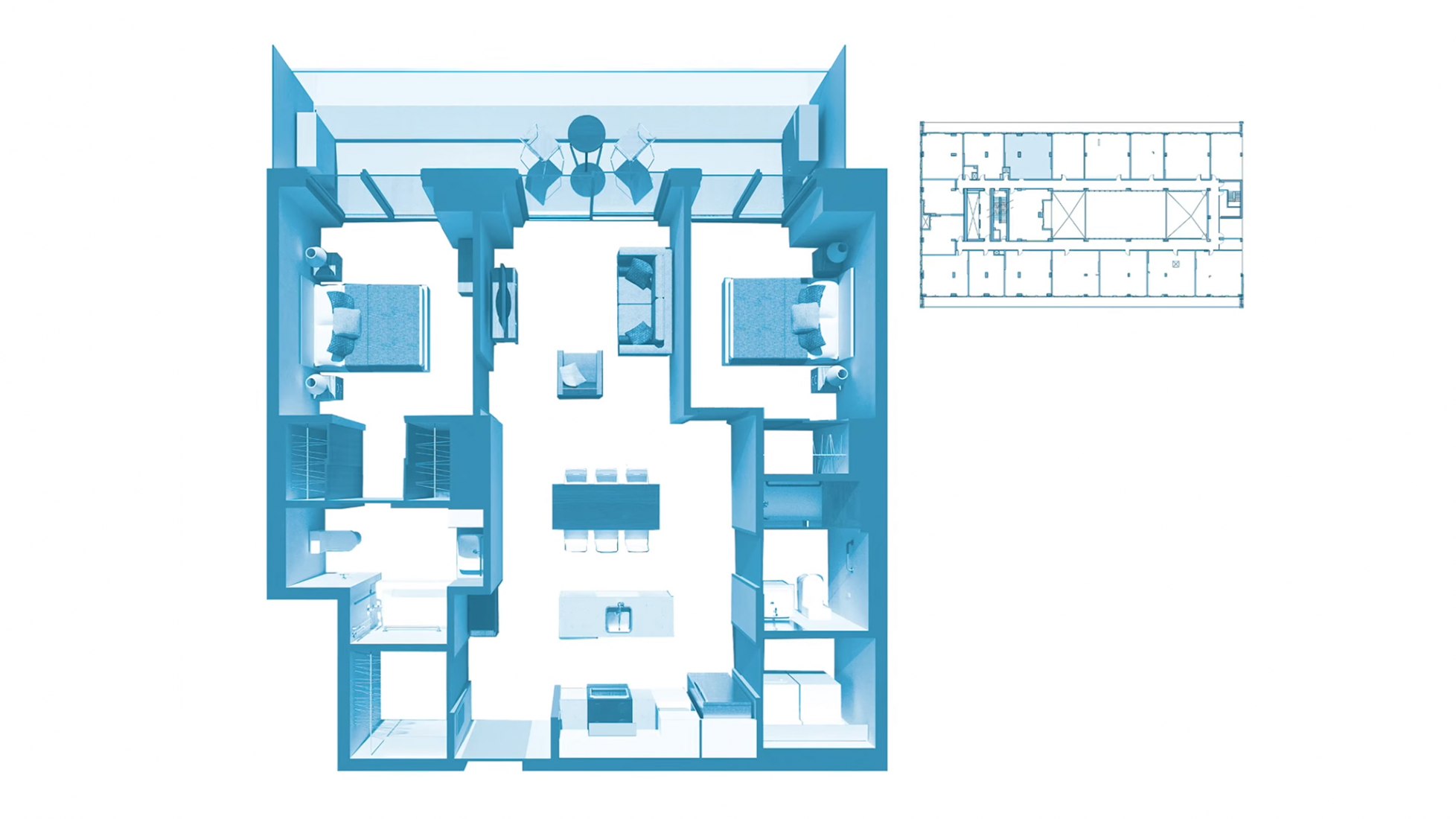 Floor plan. Panorama building by ACDF Architecture.