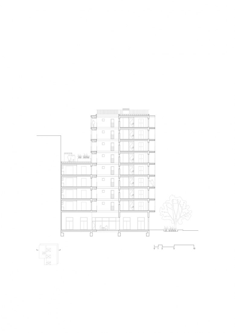 Sección. «La Chalmeta» por Pau Vidal y Vivas Arquitectos.