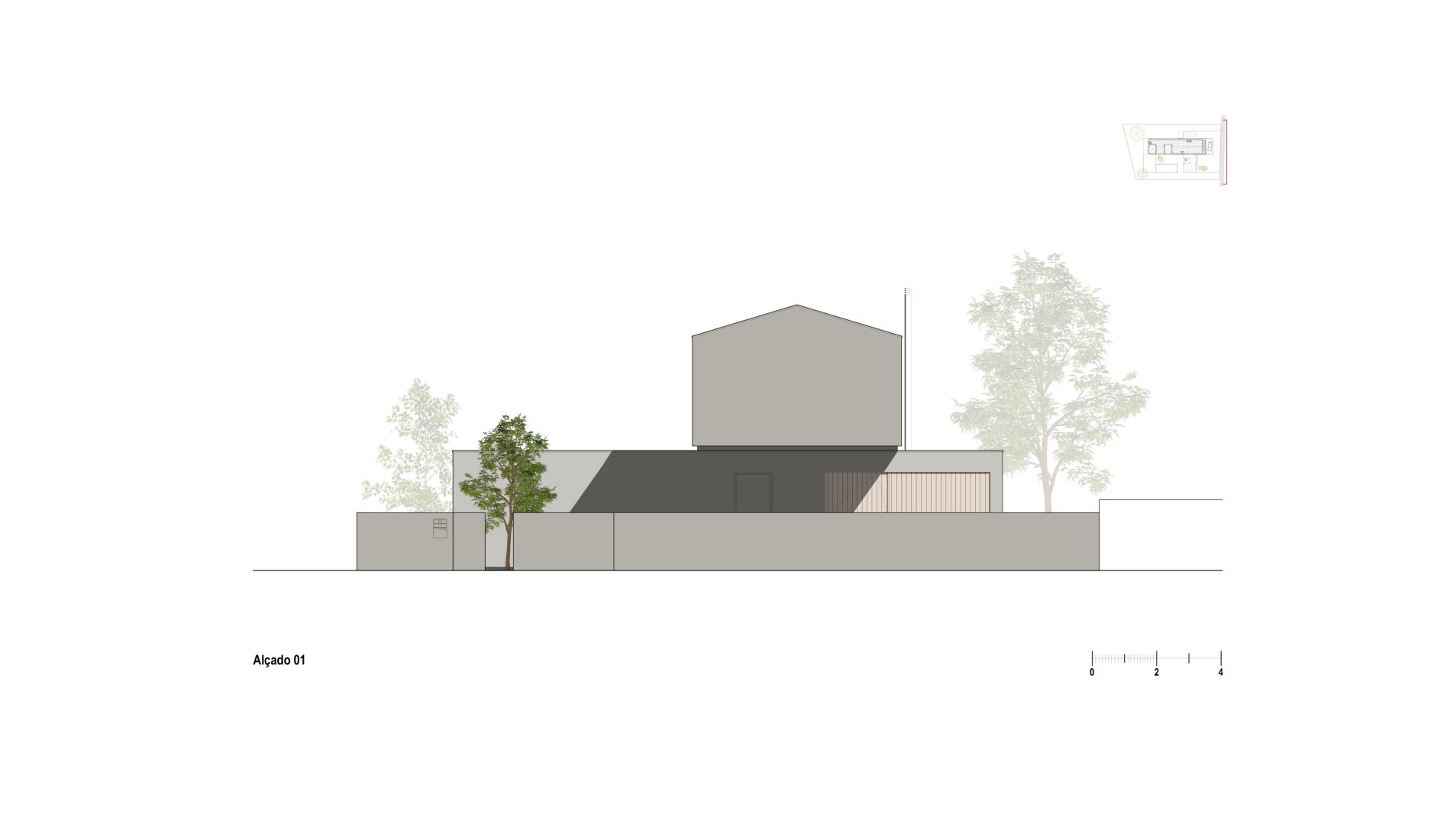 Alzado. Casa Madalena por Paulo Martins Arquitectura.