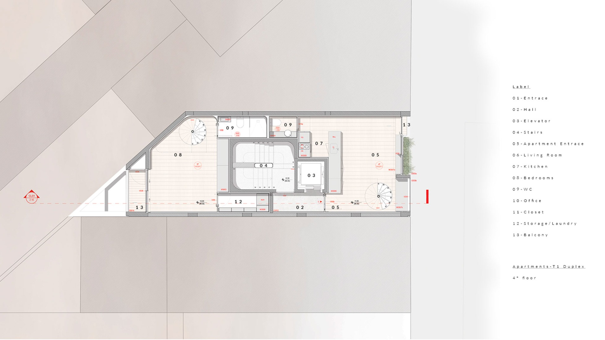 Fourth floor plan. Boavista 339 by PAULO MERLINI architects.