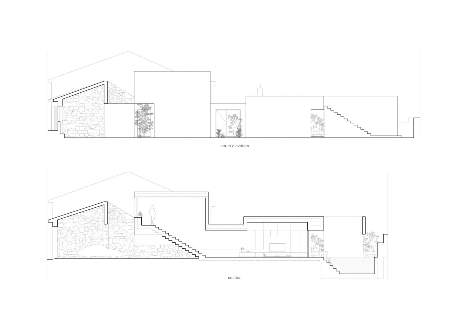 Sections. Forte House by pema studio.