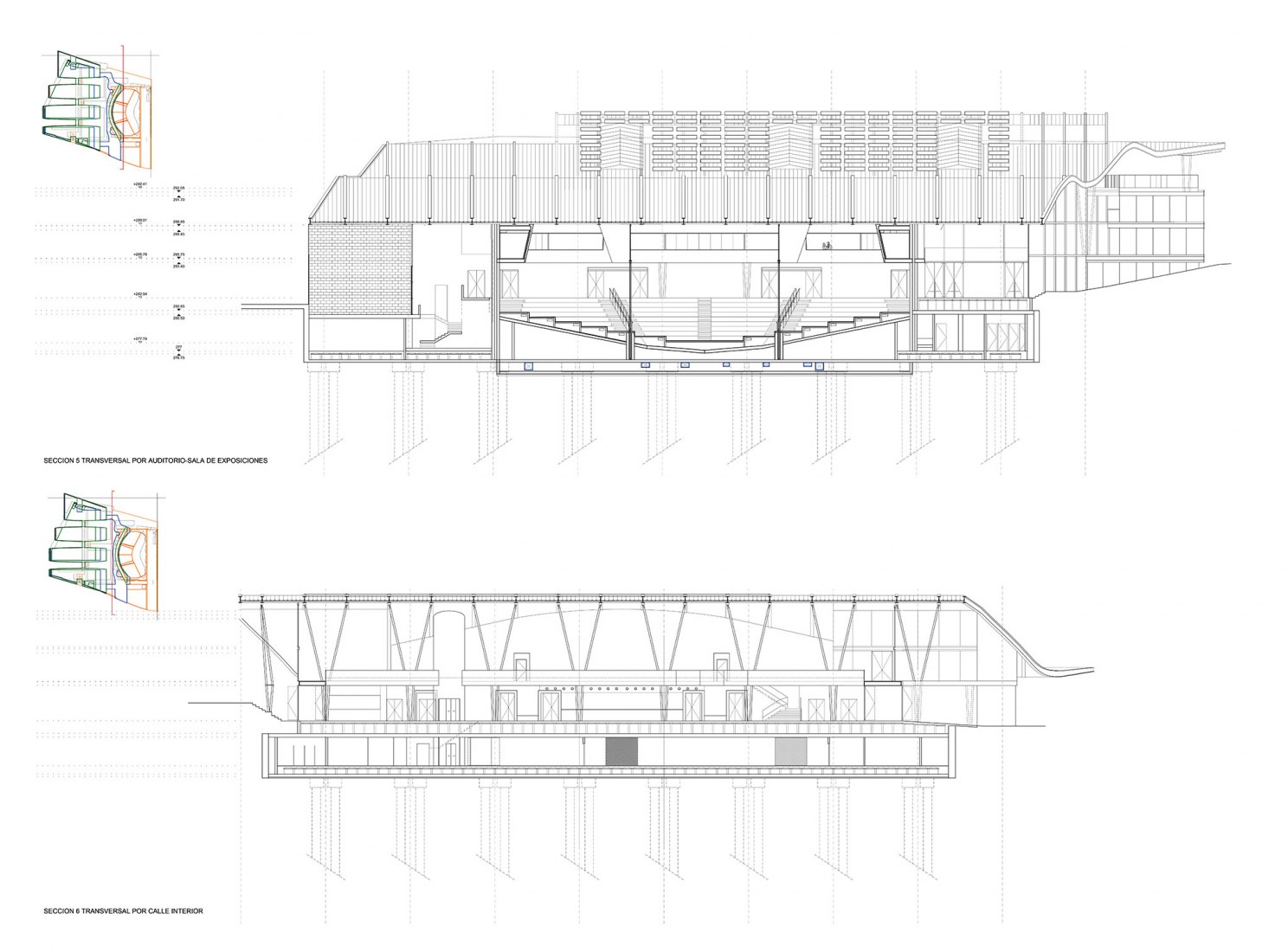 Secciones transversales. Edificio Fontán por Andrés Perea, Elena Suárez, Rafael Torrelo.
