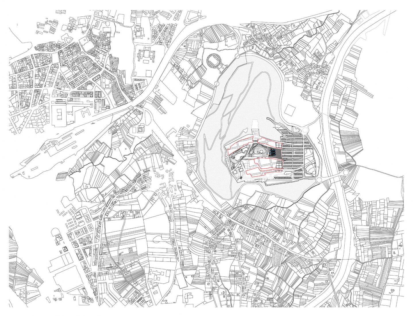 Site plan. Fontán building by Andrés Perea, Elena Suárez, Rafael Torrelo.