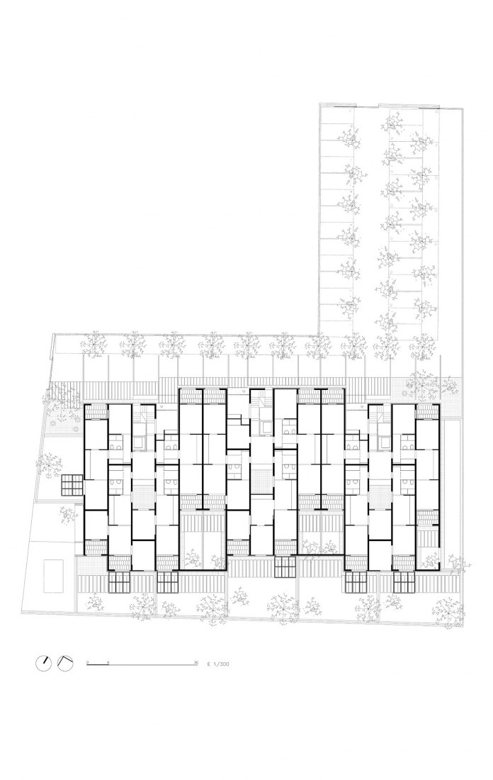 Ground floor plan. Social Housing in Ibiza by Peris+Toral Arquitectes.
