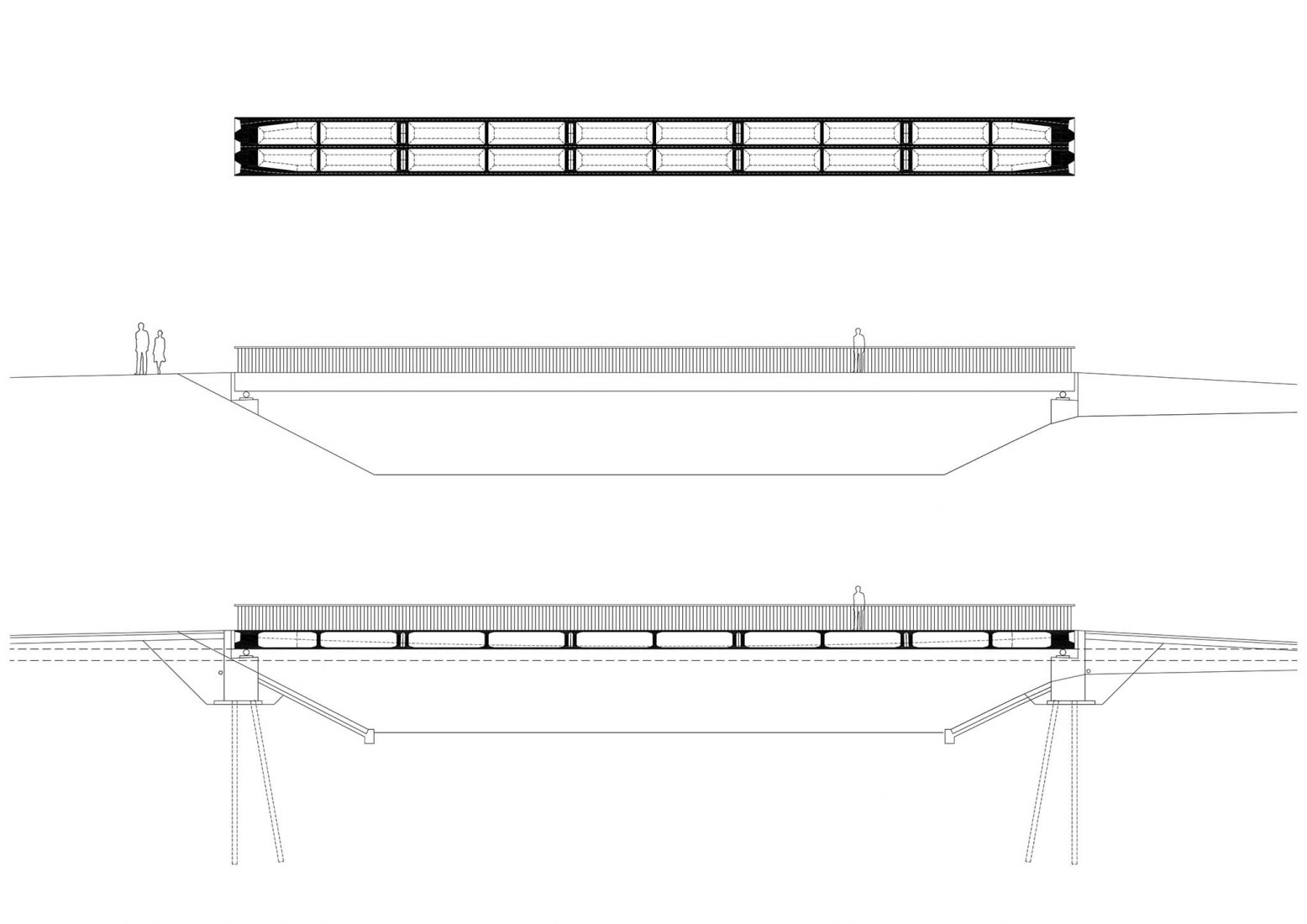Structure plan. Footbridge in Příbor by Petr Tej, Marek Blank y Jan Mourek