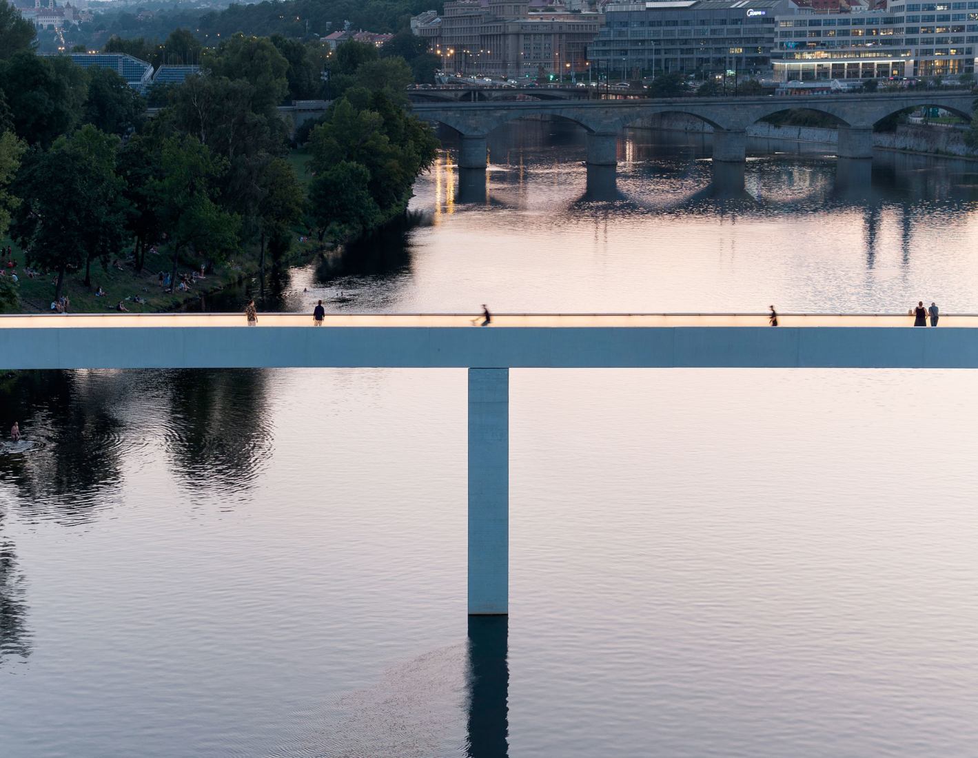 Štvanice Footbridge by Atelier Bridge Structures + Blank architekti. Photograph by Alex Shoots Buildings
