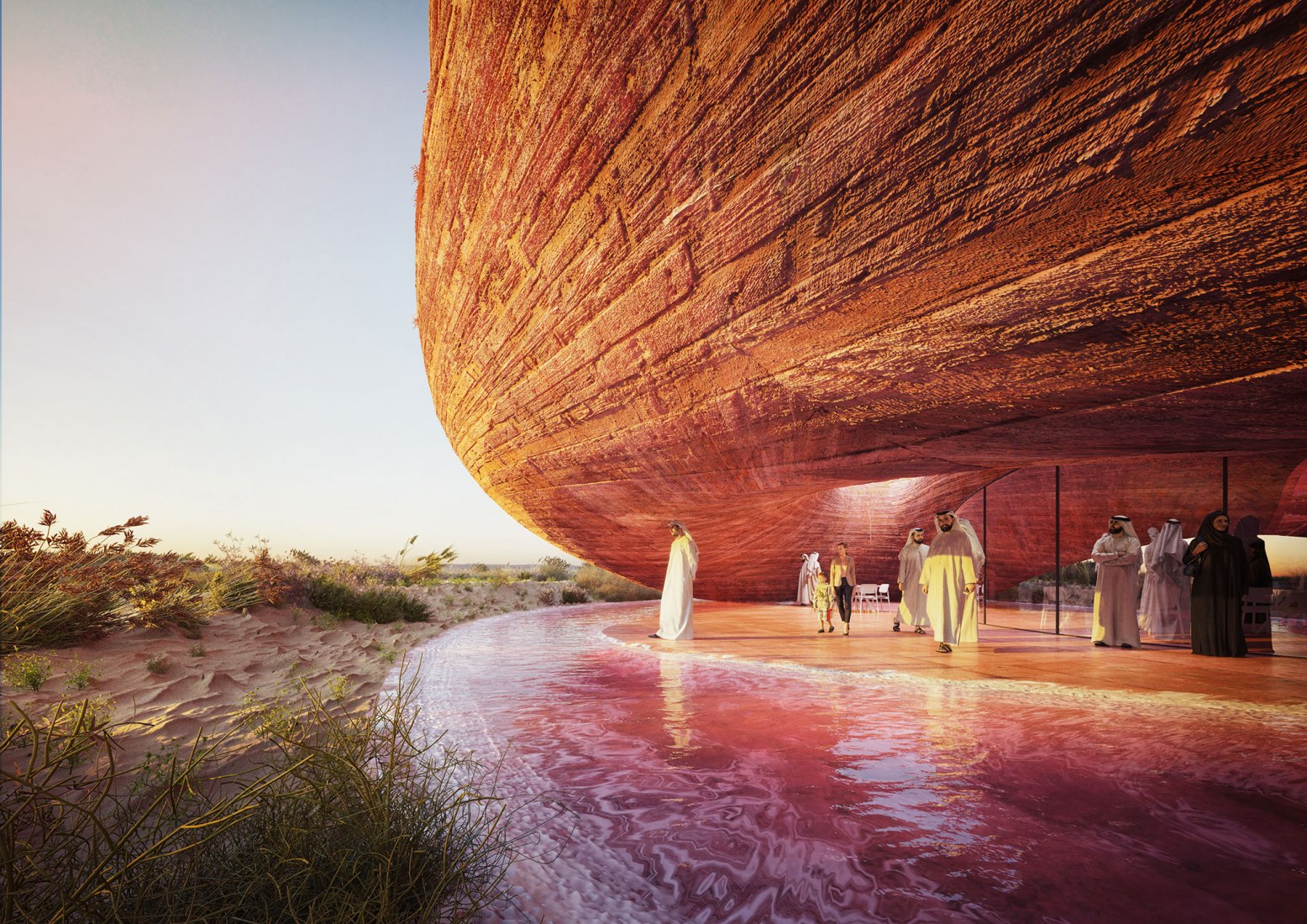 Visualización. Centro de visitantes de Flamingos de Abu Dhabi por Petr Janda. Imagen por Mykhaylo Slyusar | SDAR