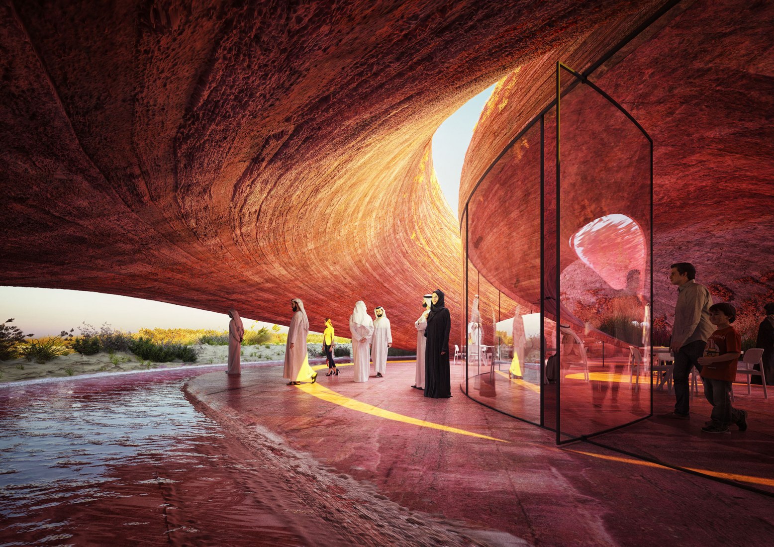 Visualización. Centro de visitantes de Flamingos de Abu Dhabi por Petr Janda. Imagen por Mykhaylo Slyusar | SDAR