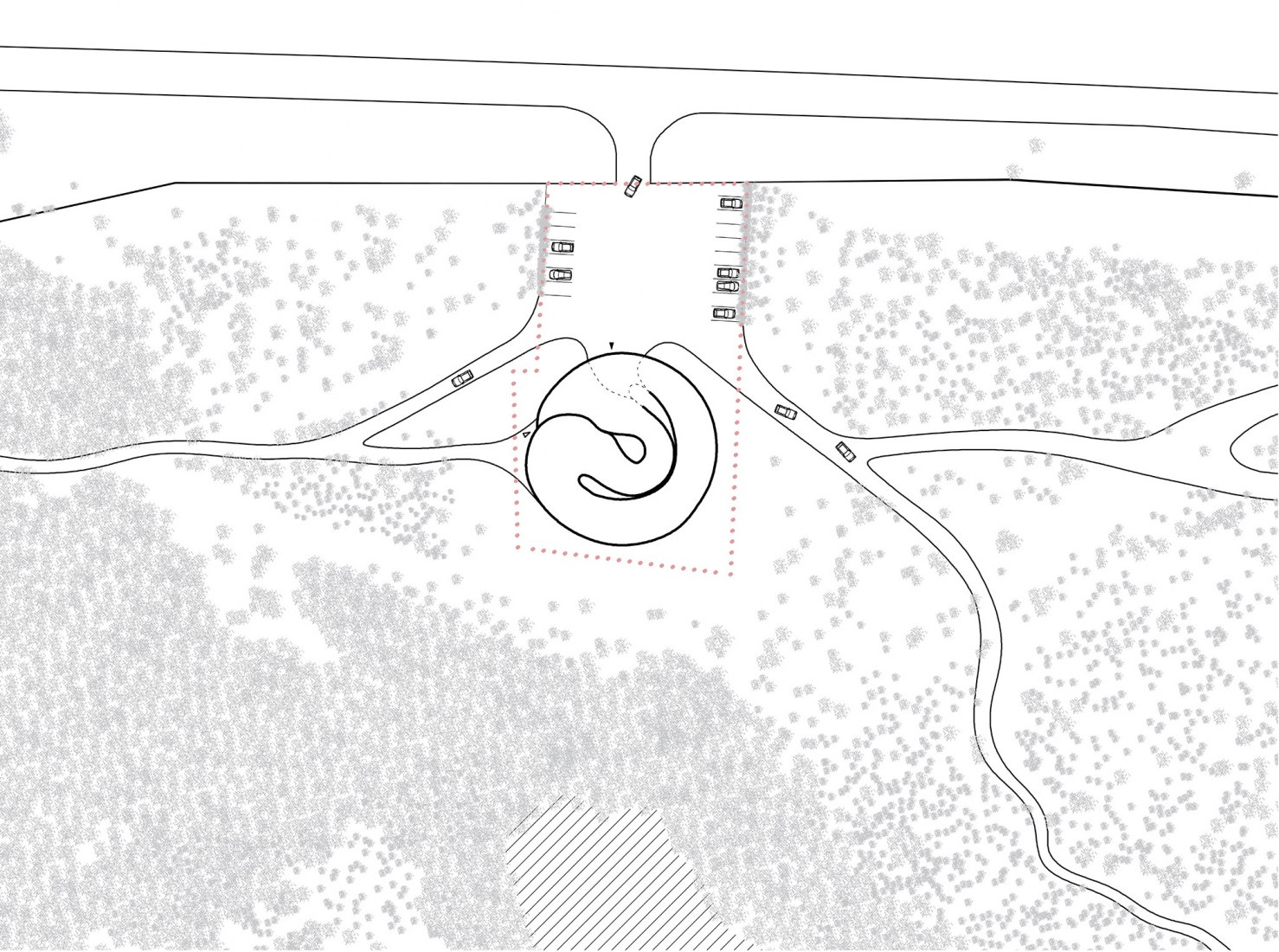 Plano de situación. Centro de visitantes de Flamingos de Abu Dhabi por Petr Janda.