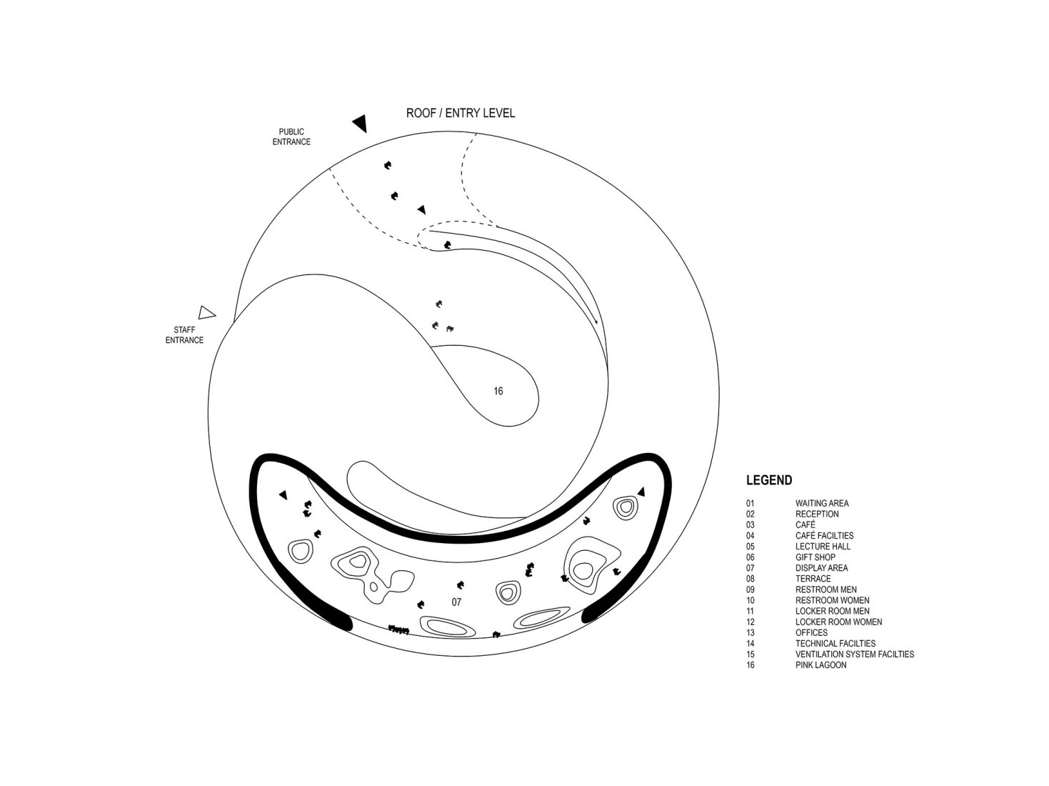 Plano de acceso. Centro de visitantes de Flamingos de Abu Dhabi por Petr Janda.