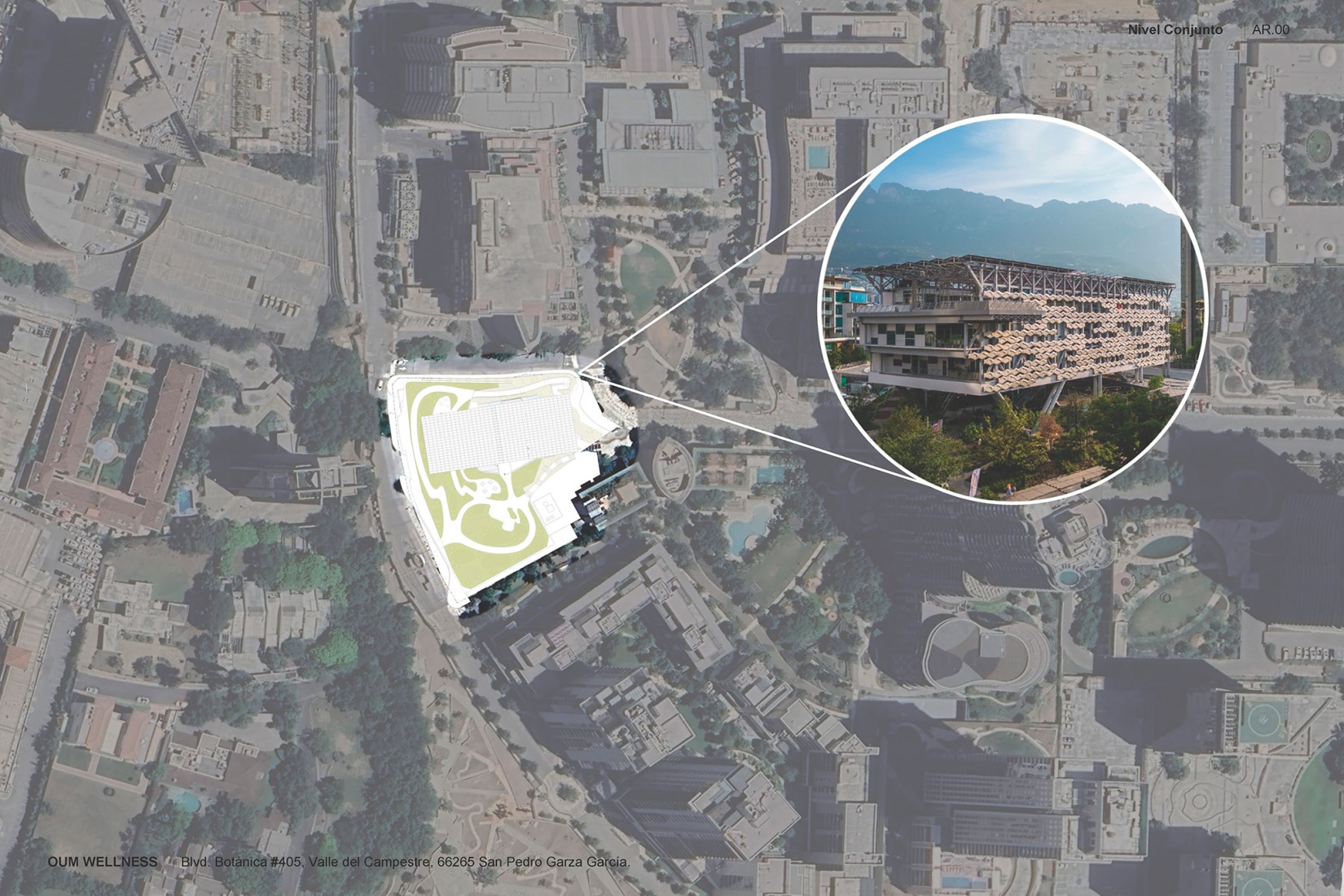 Plano de situación. OUM Wellness por Picharchitects/PichAguilera.