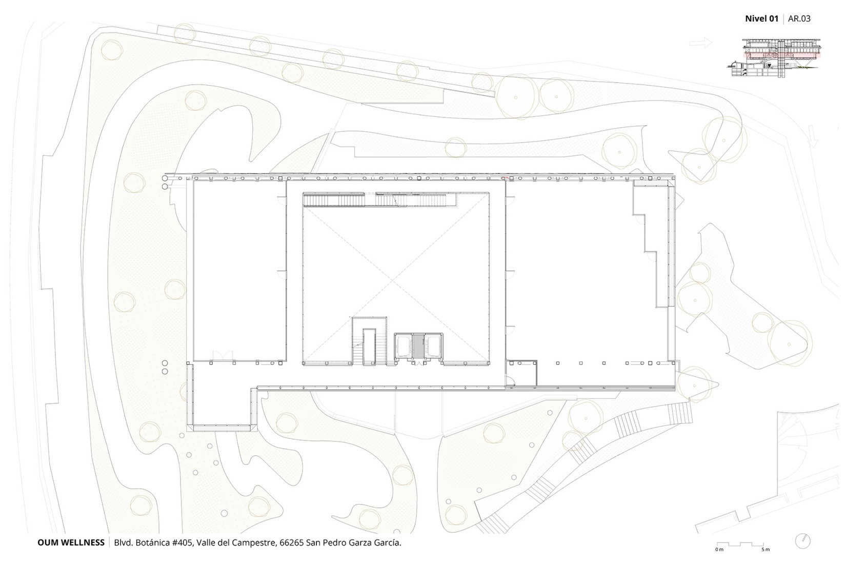 Plano de planta primera. OUM Wellness por Picharchitects/PichAguilera.