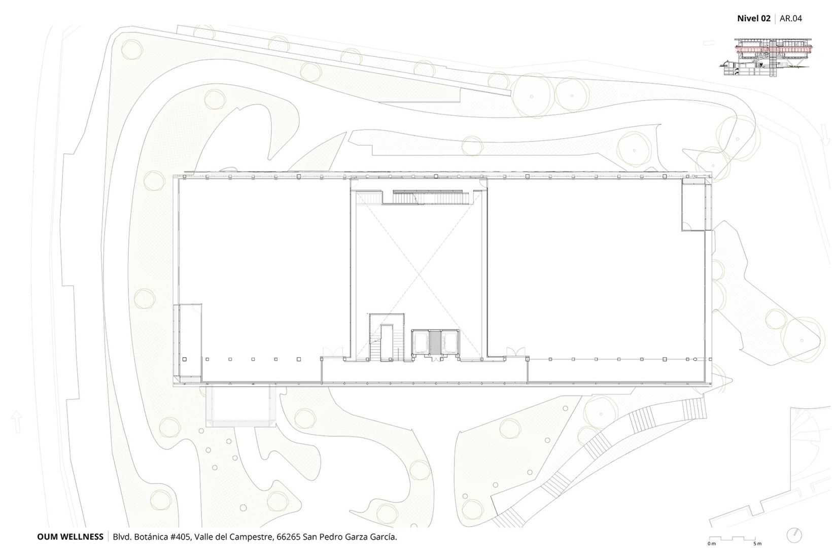 Plano de planta segunda. OUM Wellness por Picharchitects/PichAguilera.