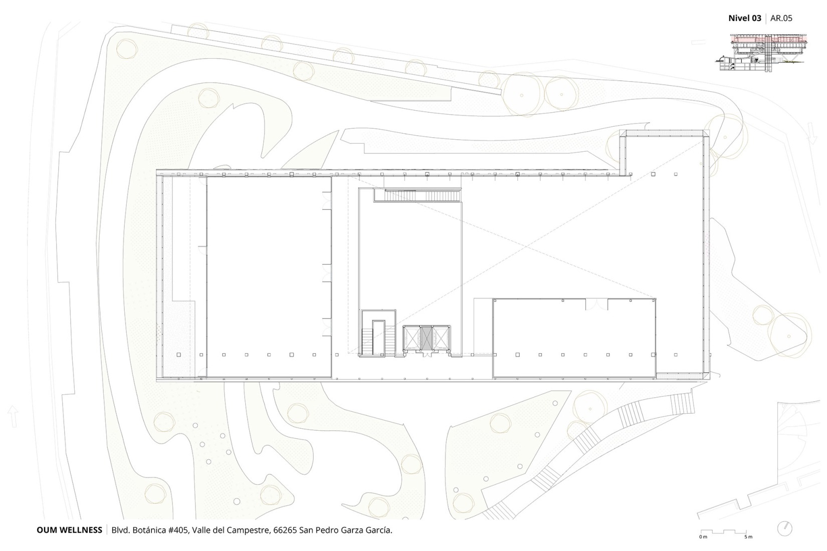 Plano de planta tercera. OUM Wellness por Picharchitects/PichAguilera.