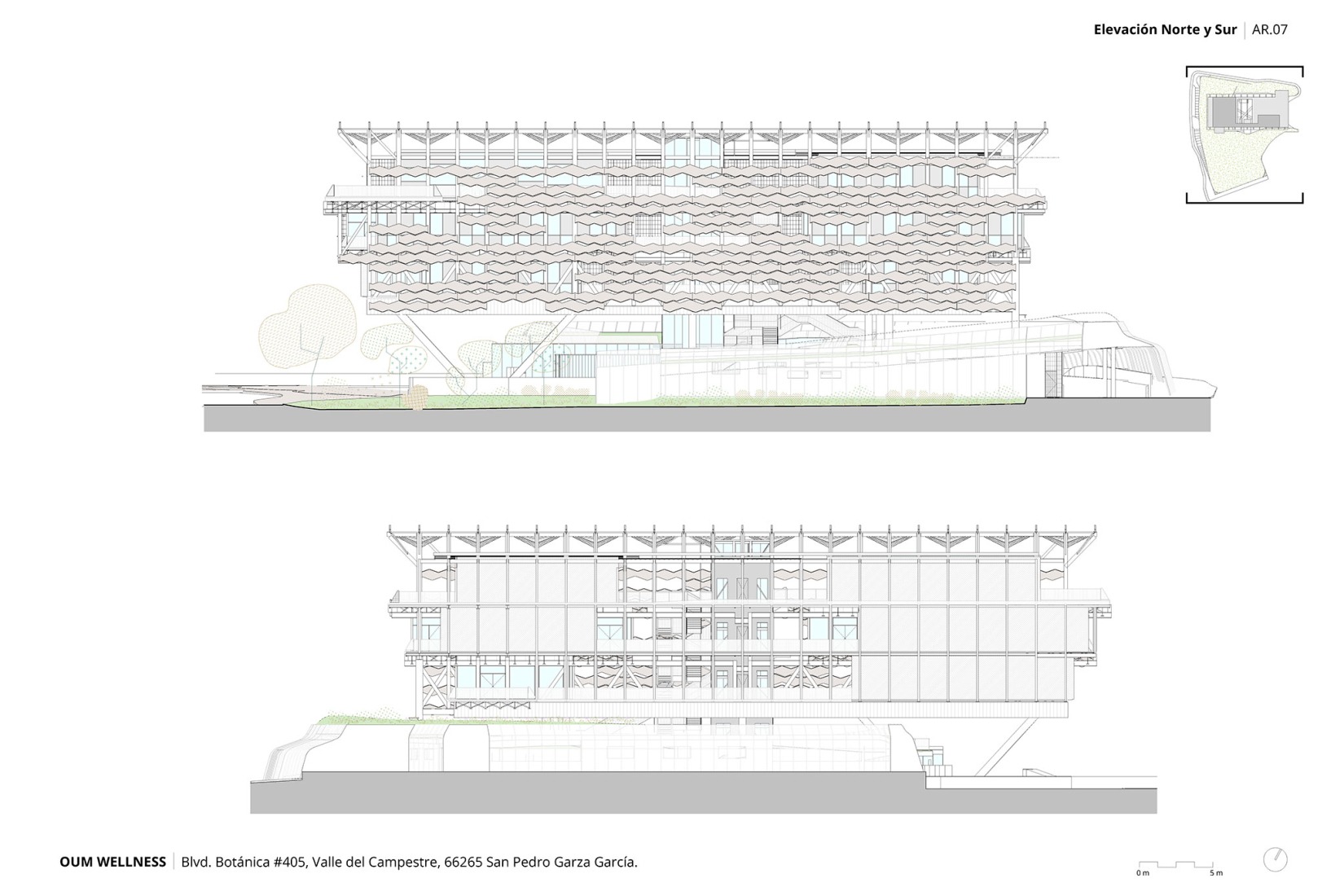 Alzados. OUM Wellness por Picharchitects/PichAguilera.