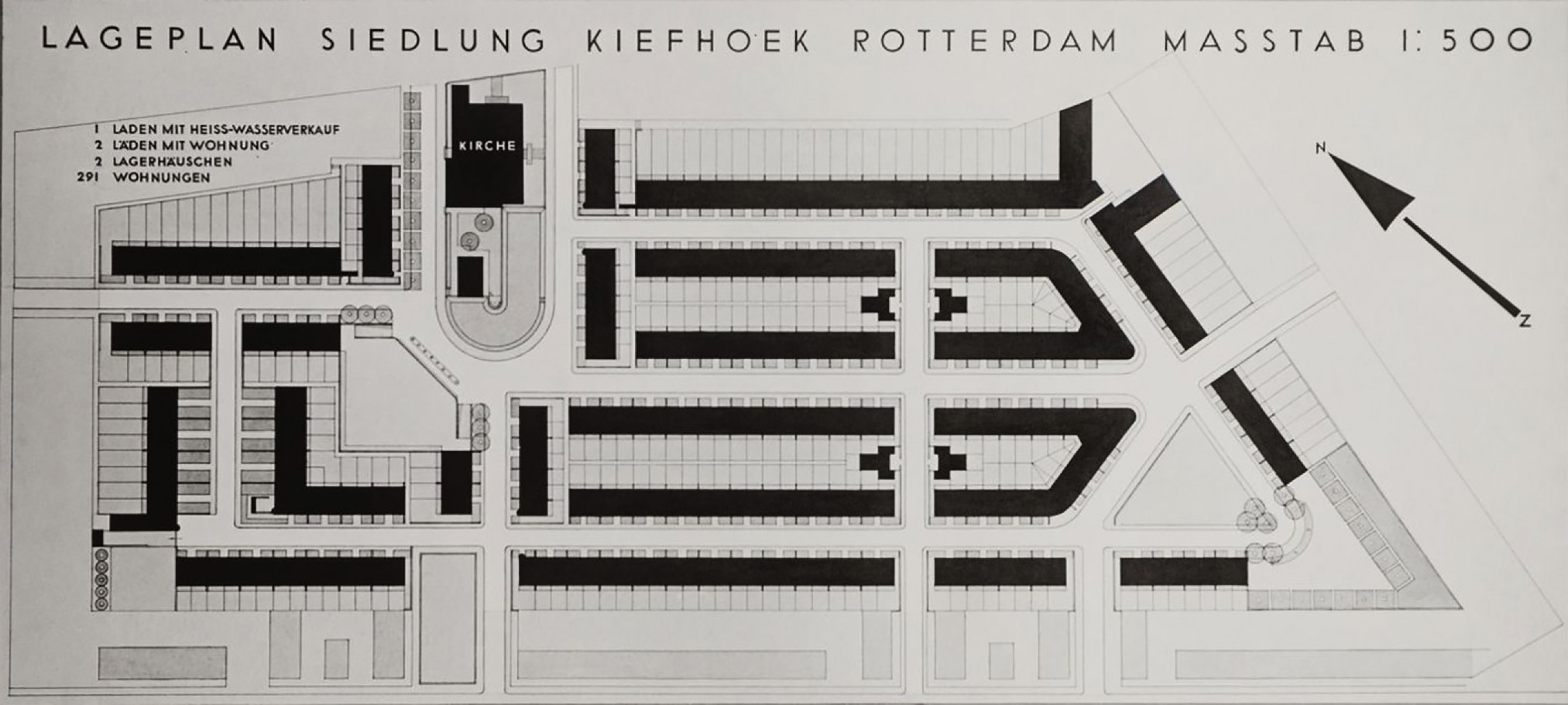 Mosaic plan. Kiefhoek neighborhood by Jacobus Johannes Pieter Oud.