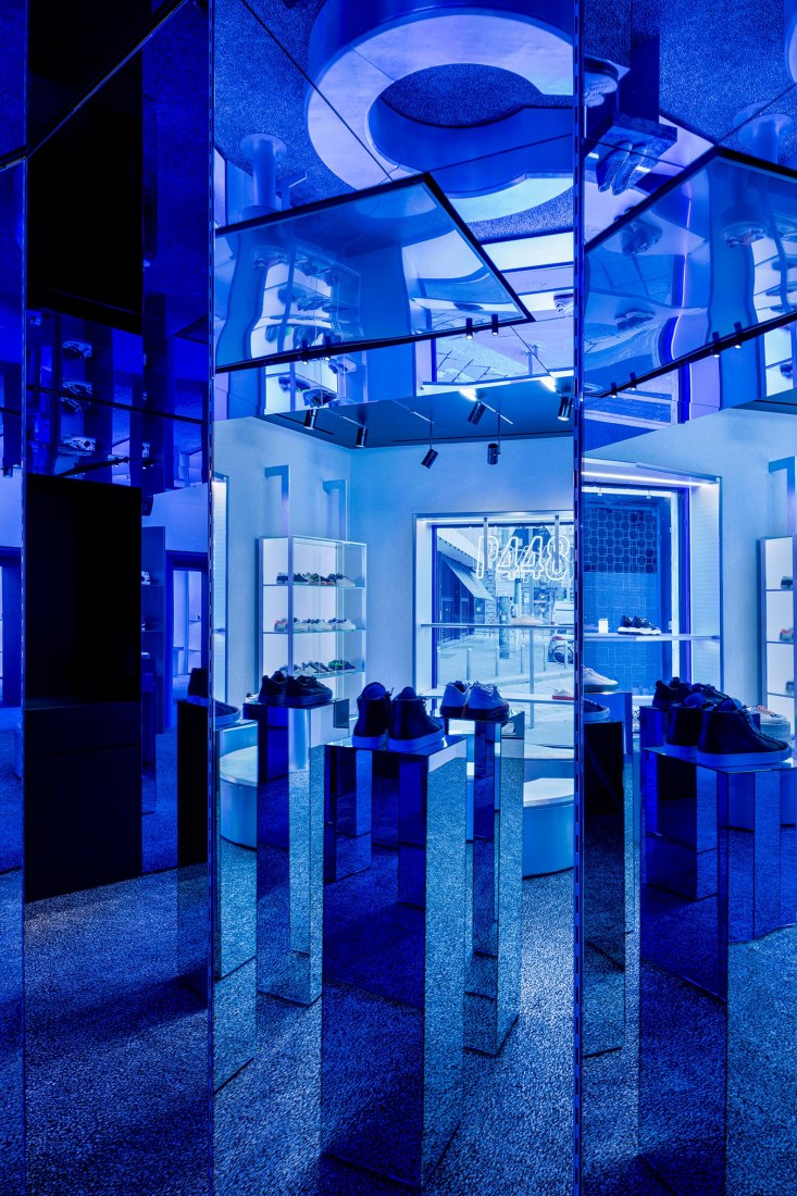 Sneaker brand P448's first store in Milan by Piuarch. Photograph by Saverio Lombardi Vallauri