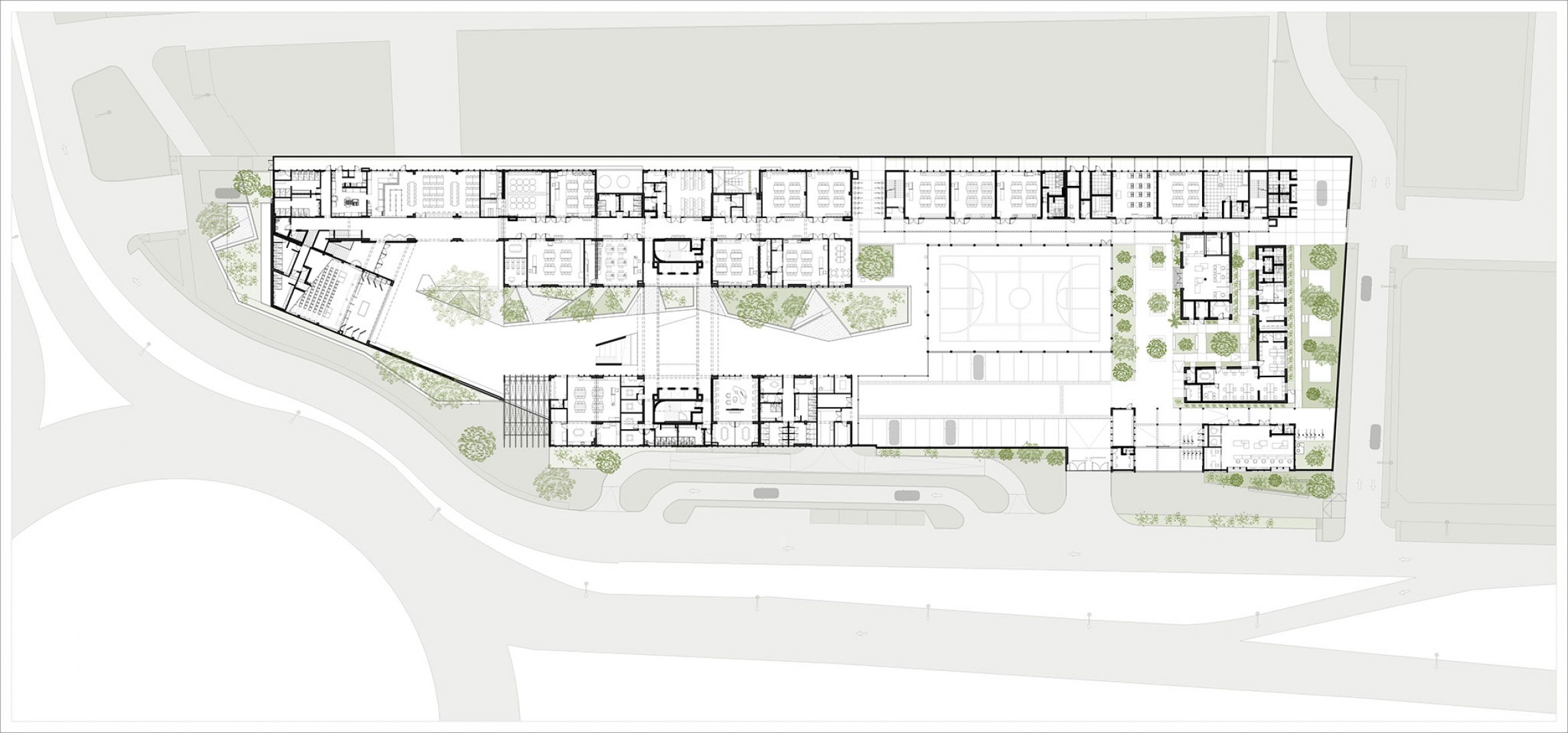 Planta baja. Campus Universitario de la Universidad Científica del Sur por Plan A.