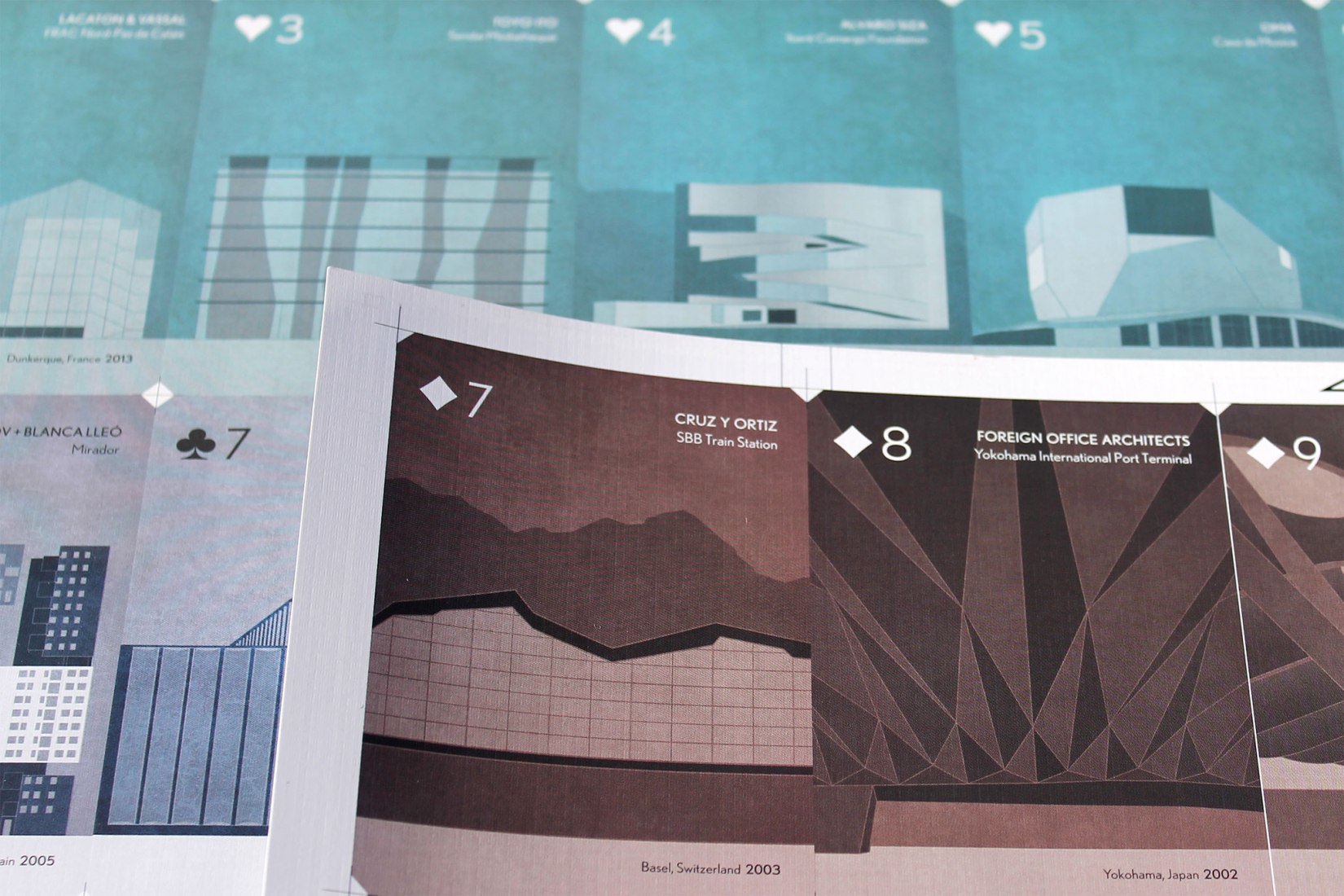 Uncut sheet. SCALA · Architecture Playing Cards by Arquitectura a contrapelo.