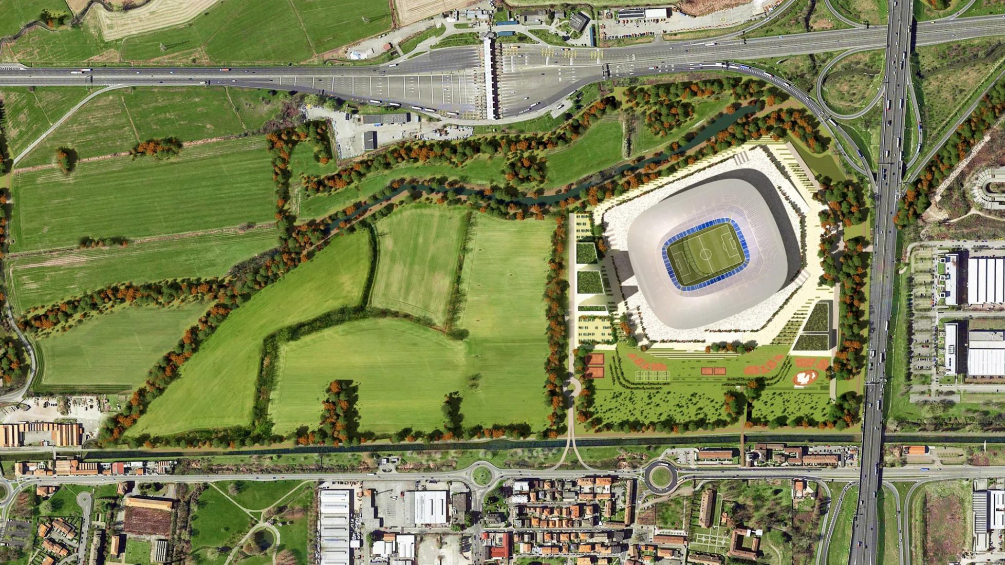 Nuevo estadio de San Siro por Populous. Visualización cortesía del Inter Milan