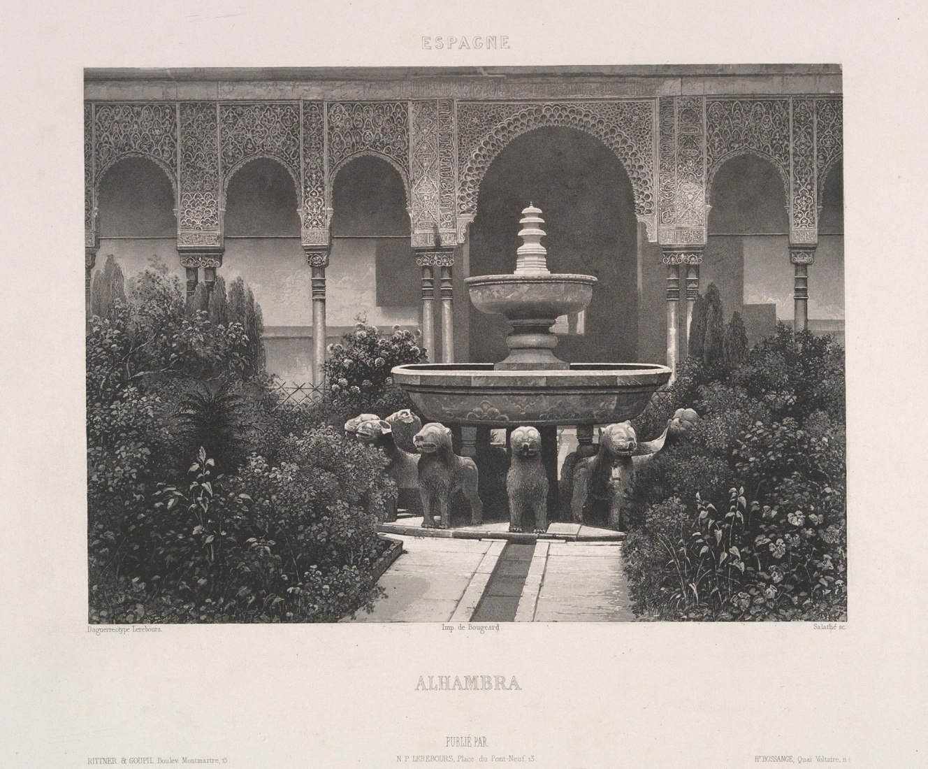 Alhambra. Daguerriennes excursiones. Las vistas más notables y monumentos del mundo, 1840. Foto de Noël-Marie-Paymal Lerebours.