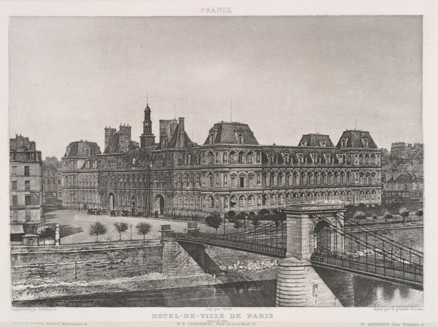 Hotel "De Ville" de París. Daguerriennes excursiones. Las vistas más notables y monumentos del mundo, 1840. Foto de Noël-Marie-Paymal Lerebours.