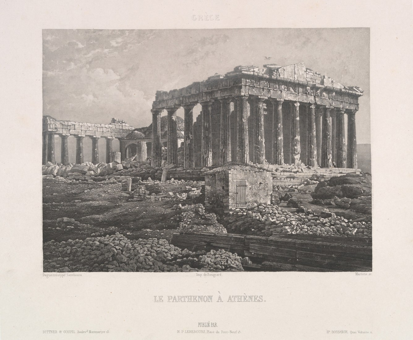 El Partenón de Atenas. Daguerriennes excursiones. Las vistas más notables y monumentos del mundo, 1840. Foto de Noël-Marie-Paymal Lerebours.