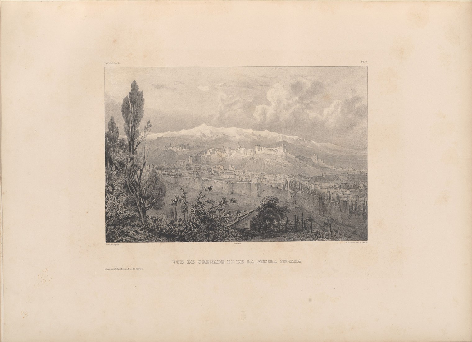 Vista de Granada desde Sierra Nevada. Daguerriennes excursiones. Las vistas más notables y monumentos del mundo, 1840. Foto de Noël-Marie-Paymal Lerebours.
